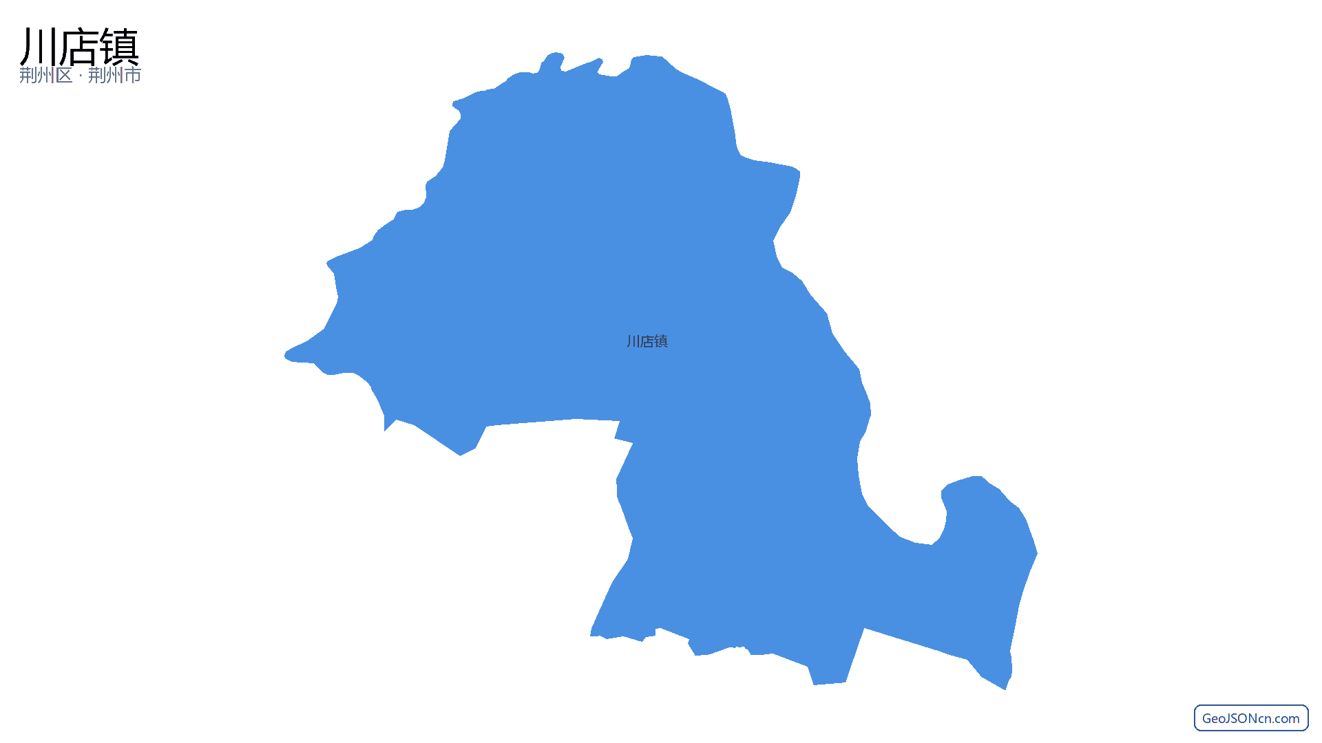 川店镇行政区划边界地图(荆州区·荆州市),提供GeoJSON、SHP矢量边界数据下载及高清地图大图(PNG/JPG) - GeoJSONcn.com