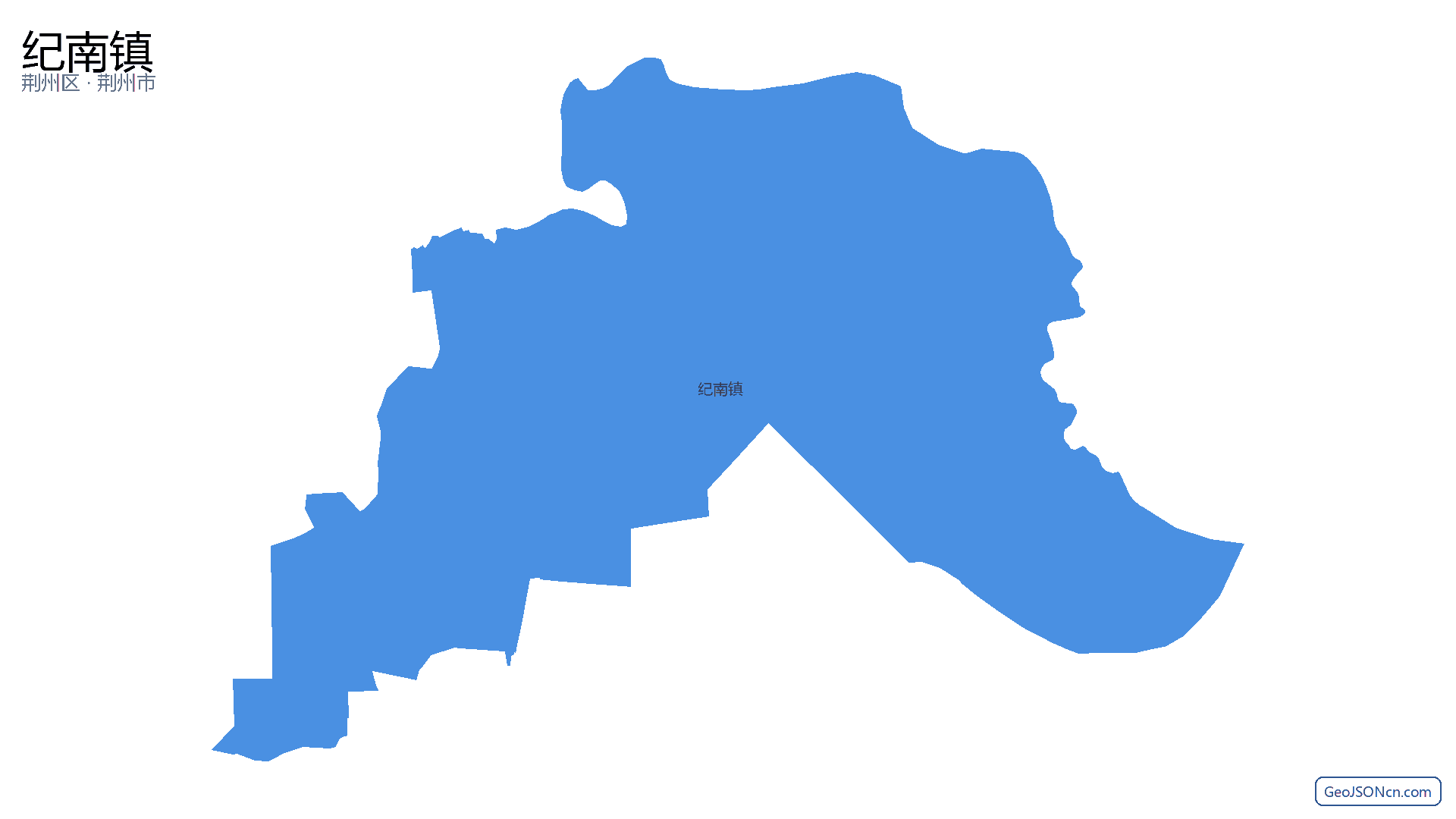 纪南镇行政区划边界地图（荆州区·荆州市）,提供GeoJSON、SHP矢量边界数据下载及高清地图大图(PNG/JPG) - GeoJSONcn.com