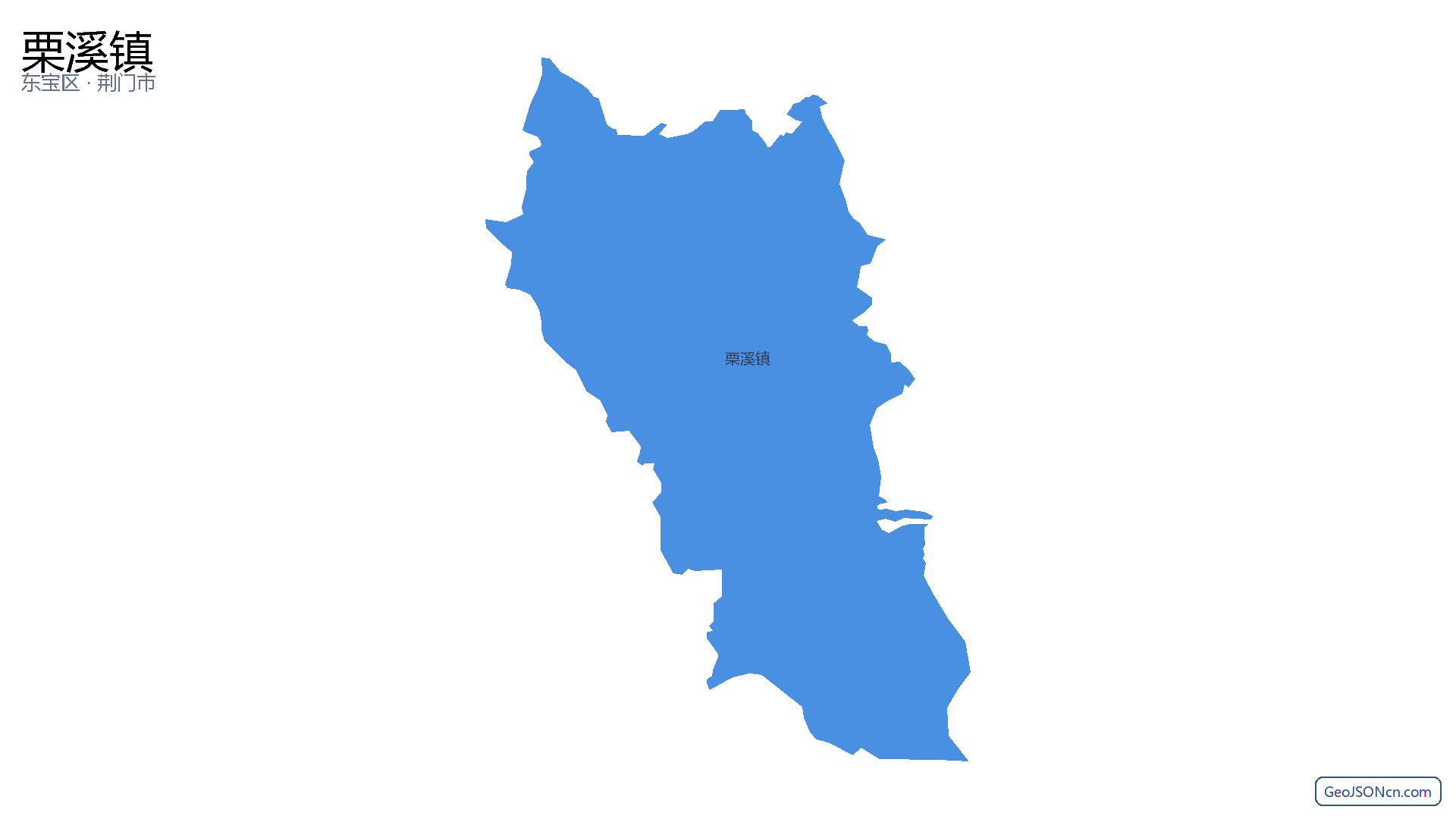 栗溪镇行政区划边界地图(东宝区·荆门市),提供GeoJSON、SHP矢量边界数据下载及高清地图大图(PNG/JPG) - GeoJSONcn.com