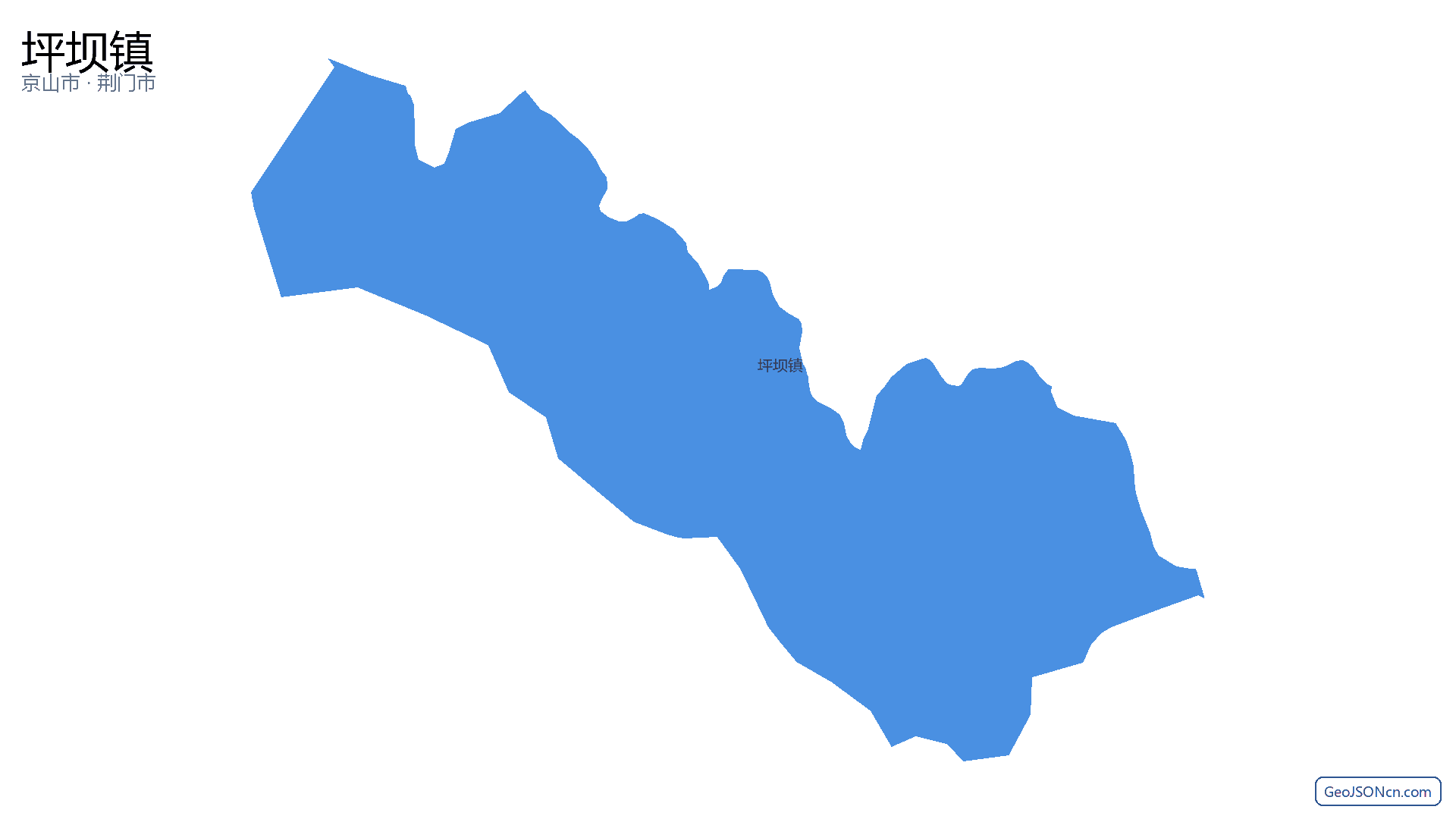 坪坝镇行政区划边界地图(京山市·荆门市),提供GeoJSON、SHP矢量边界数据下载及高清地图大图(PNG/JPG) - GeoJSONcn.com