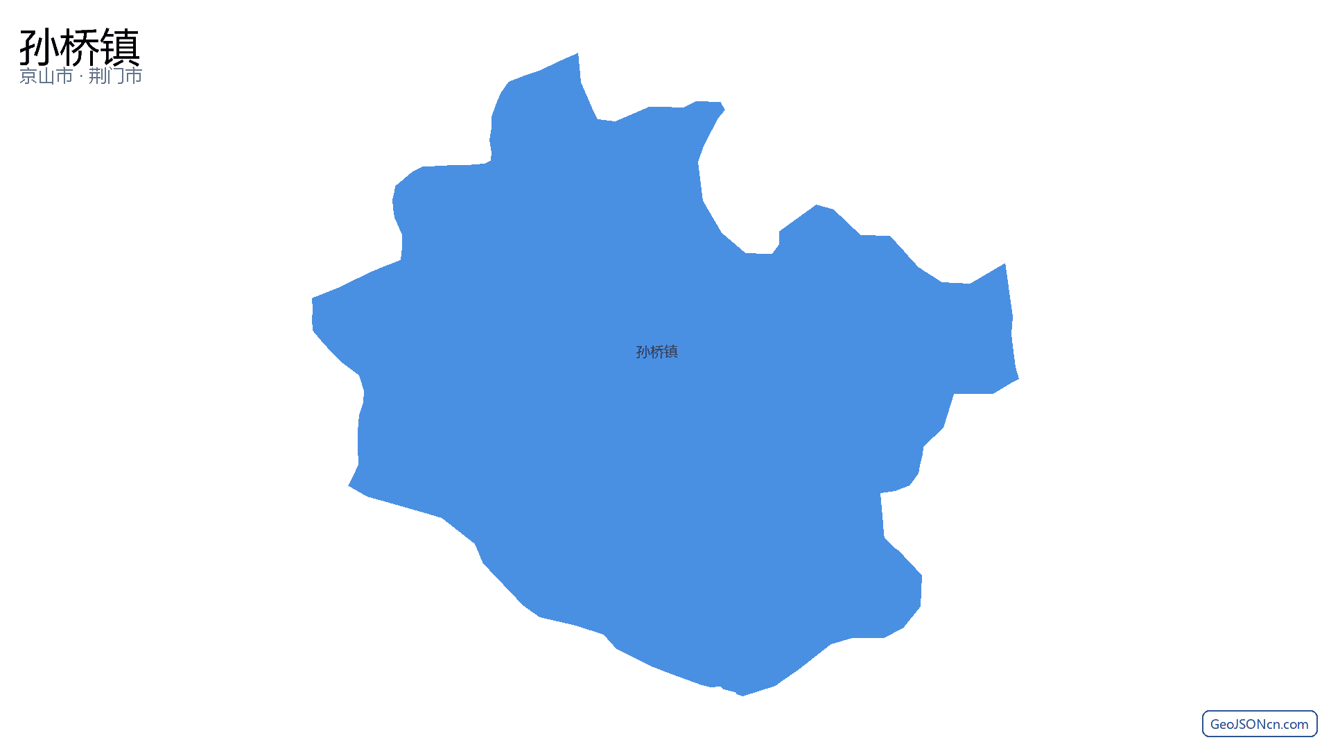孙桥镇行政区划边界地图（京山市·荆门市）,提供GeoJSON、SHP矢量边界数据下载及高清地图大图(PNG/JPG) - GeoJSONcn.com
