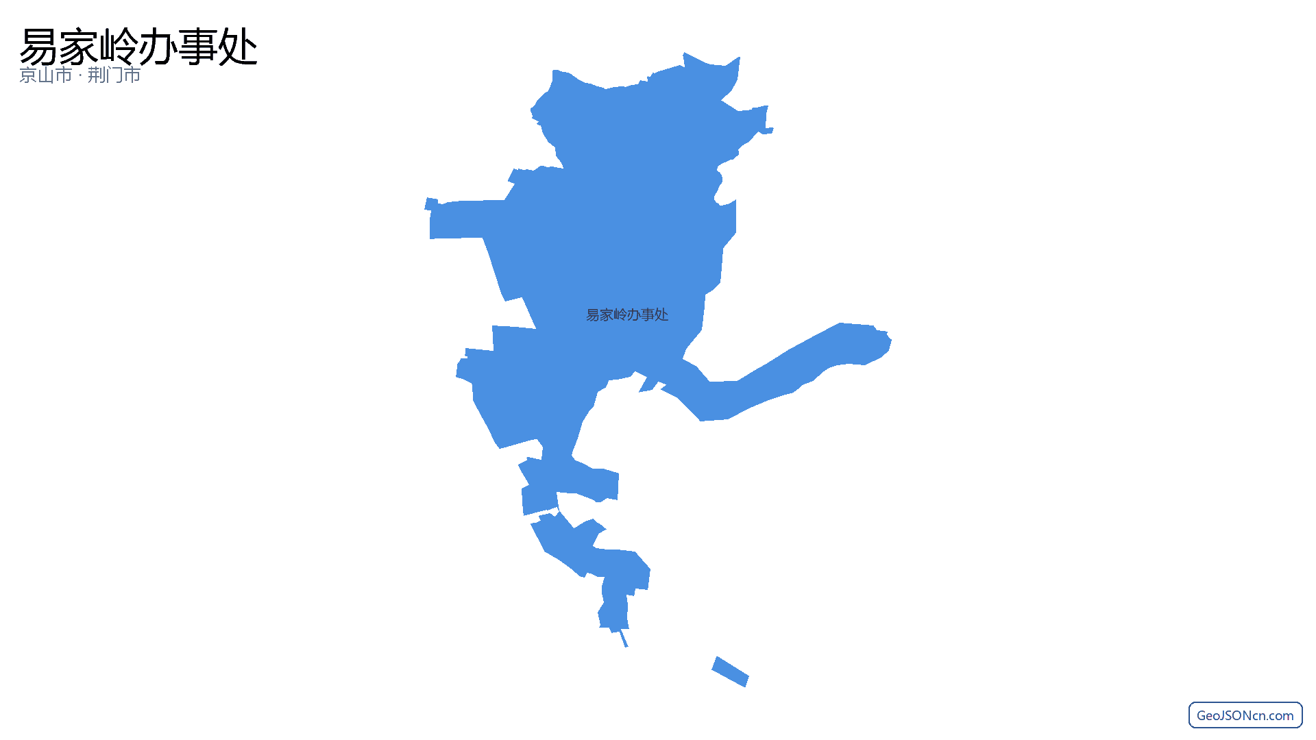 易家岭办事处行政区划边界地图（京山市·荆门市）,提供GeoJSON、SHP矢量边界数据下载及高清地图大图(PNG/JPG) - GeoJSONcn.com