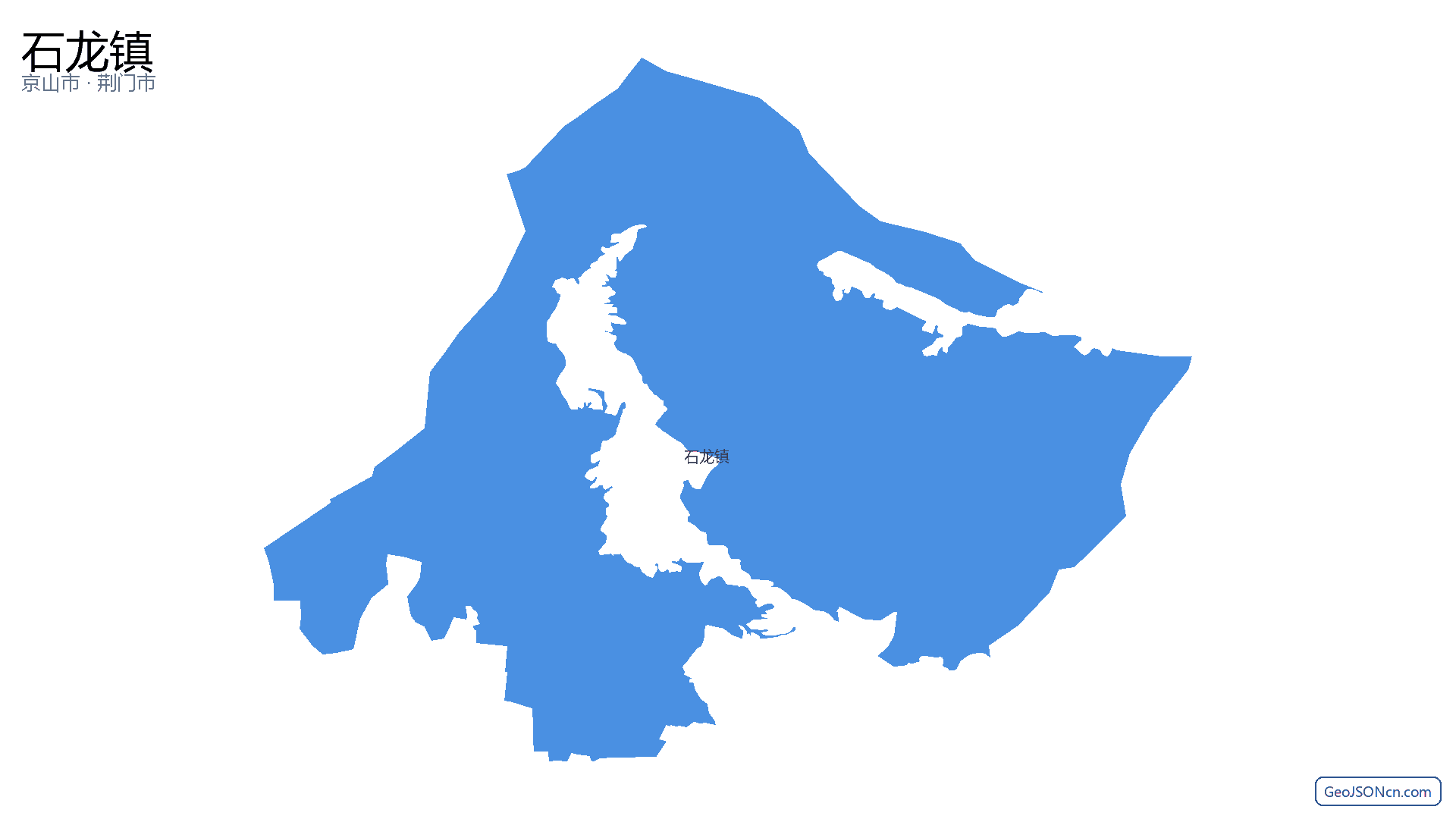 石龙镇行政区划边界地图(京山市·荆门市),提供GeoJSON、SHP矢量边界数据下载及高清地图大图(PNG/JPG) - GeoJSONcn.com