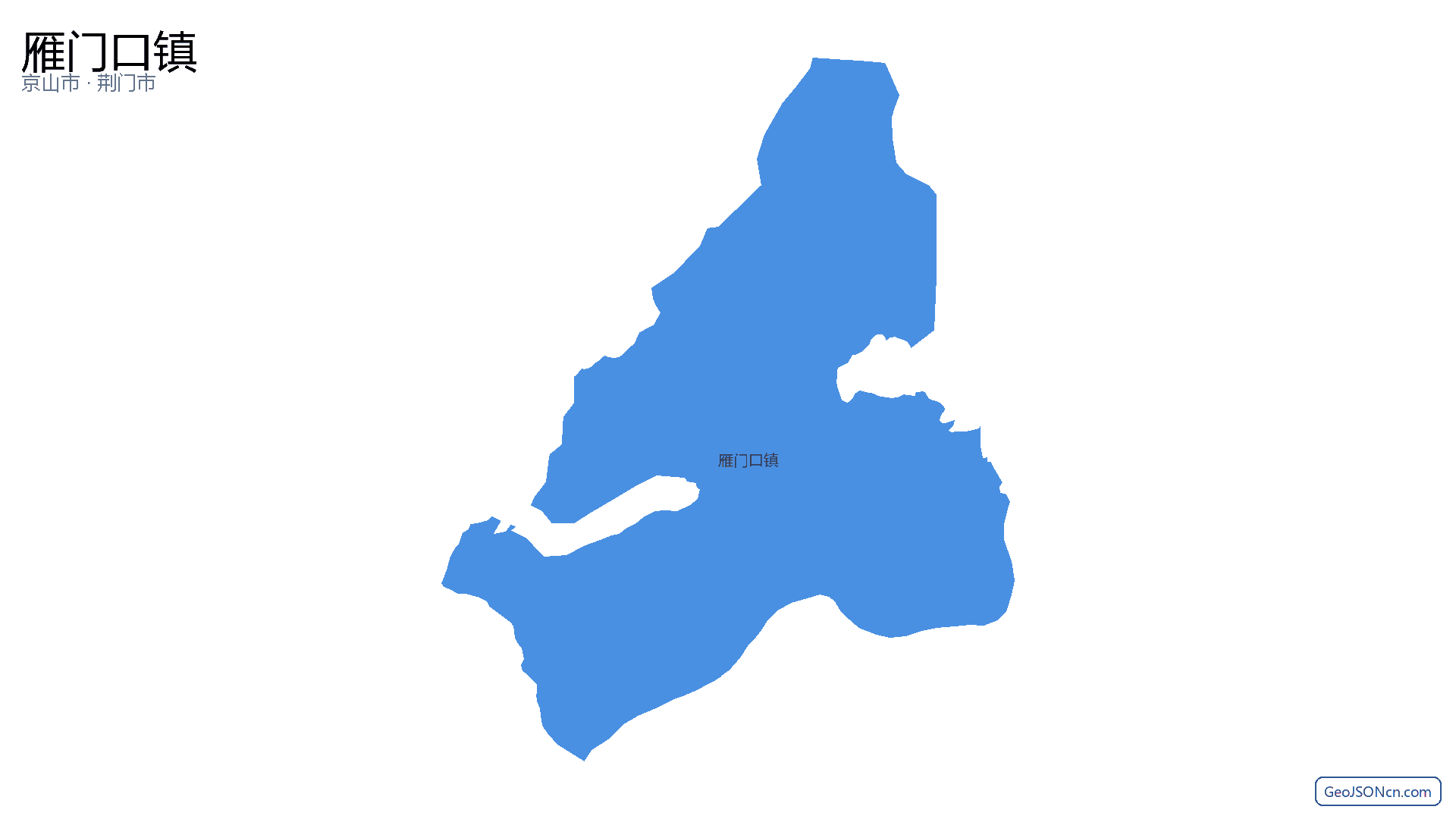 雁门口镇行政区划边界地图(京山市·荆门市),提供GeoJSON、SHP矢量边界数据下载及高清地图大图(PNG/JPG) - GeoJSONcn.com