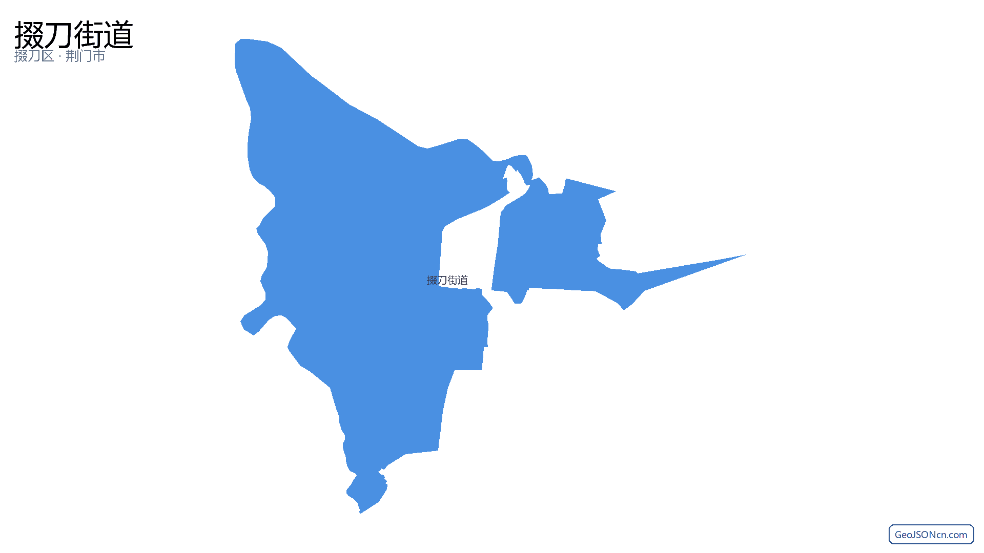 掇刀街道行政区划边界地图（掇刀区·荆门市）,提供GeoJSON、SHP矢量边界数据下载及高清地图大图(PNG/JPG) - GeoJSONcn.com