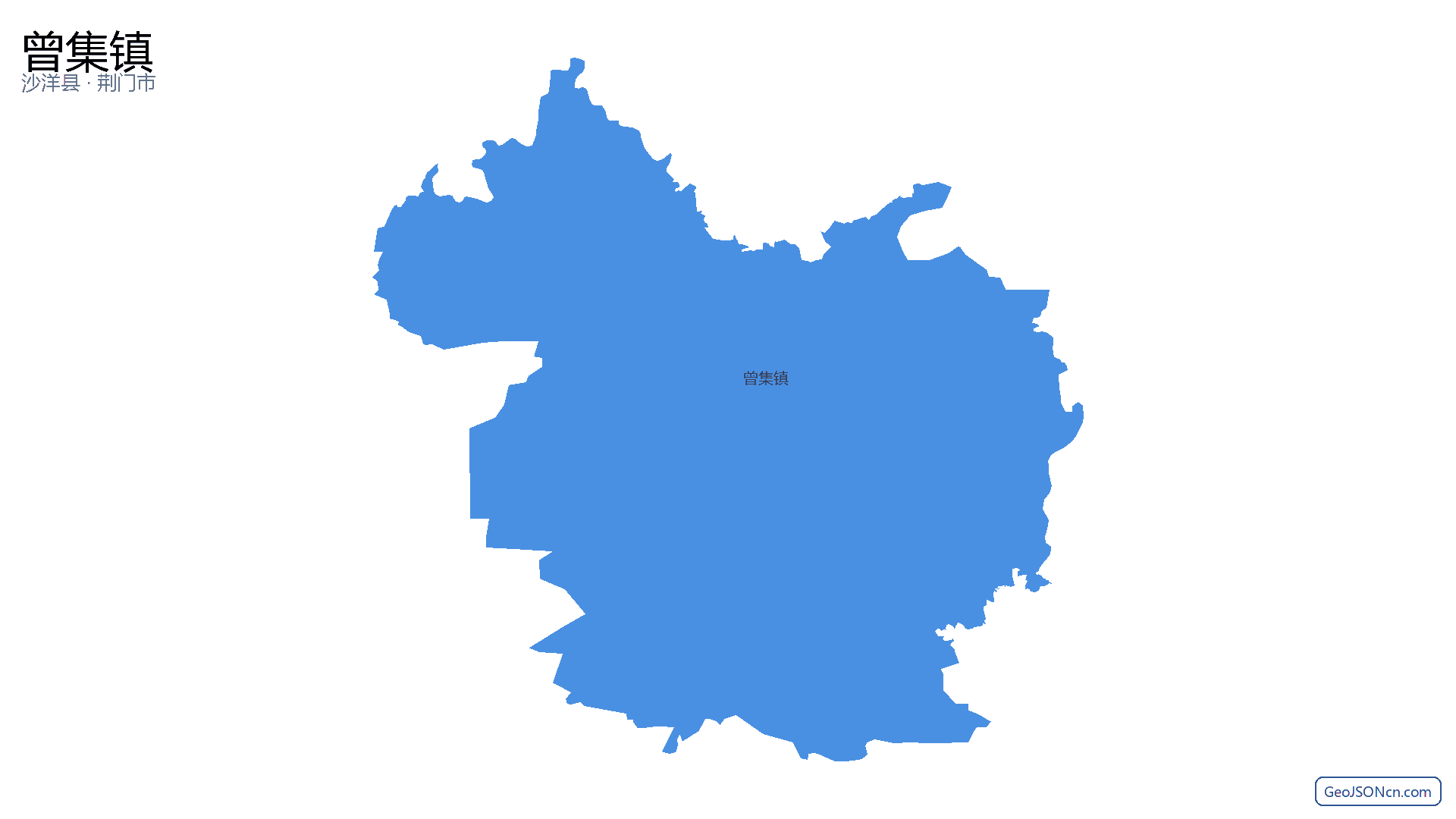 曾集镇行政区划边界地图（沙洋县·荆门市）,提供GeoJSON、SHP矢量边界数据下载及高清地图大图(PNG/JPG) - GeoJSONcn.com