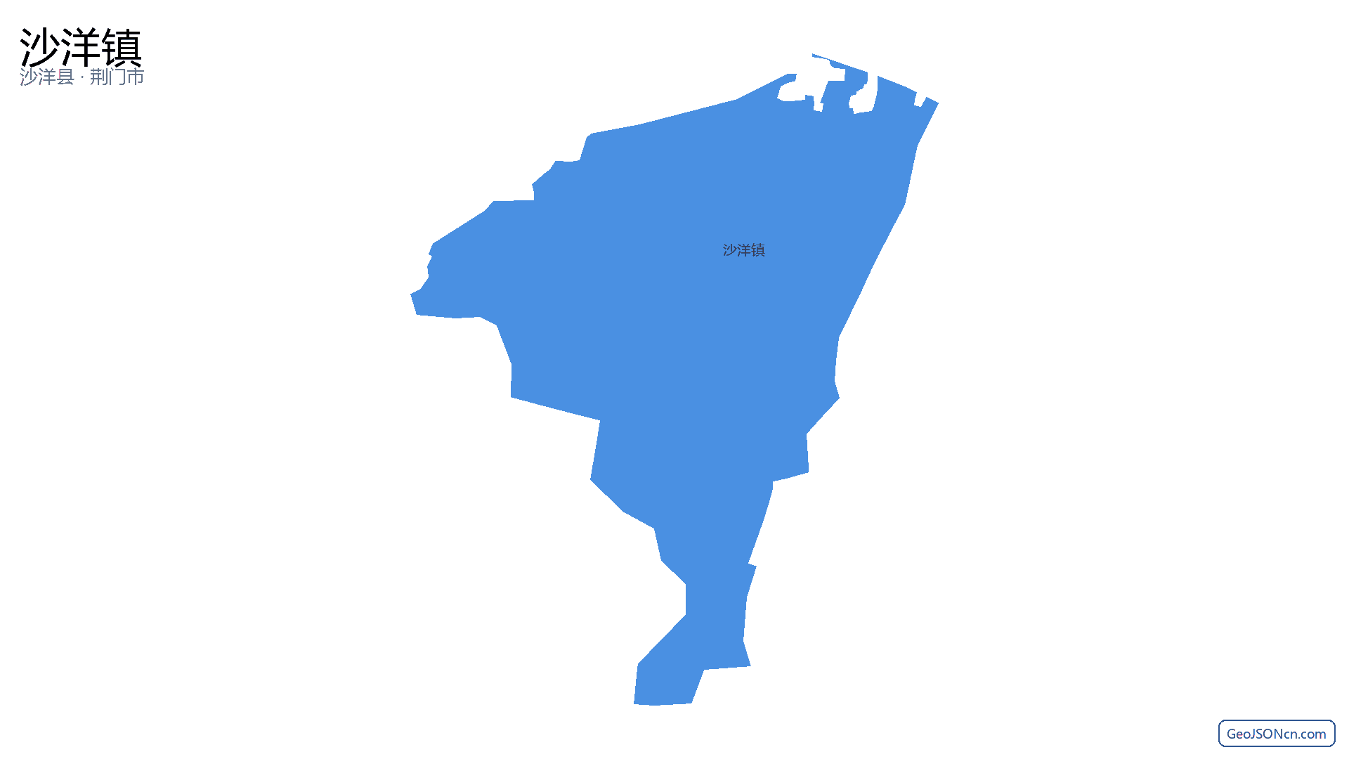 沙洋镇行政区划边界地图(沙洋县·荆门市),提供GeoJSON、SHP矢量边界数据下载及高清地图大图(PNG/JPG) - GeoJSONcn.com
