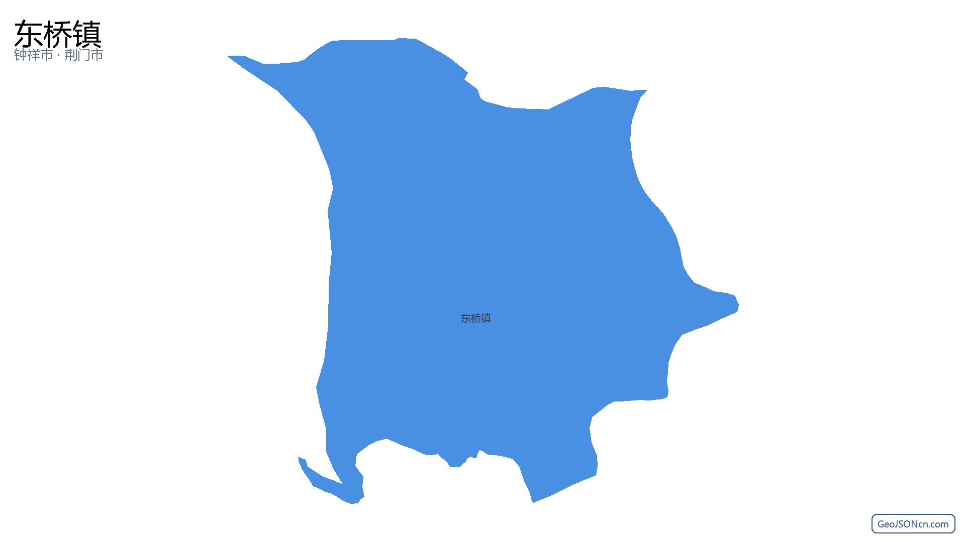 东桥镇行政区划边界地图（钟祥市·荆门市）,提供GeoJSON、SHP矢量边界数据下载及高清地图大图(PNG/JPG) - GeoJSONcn.com