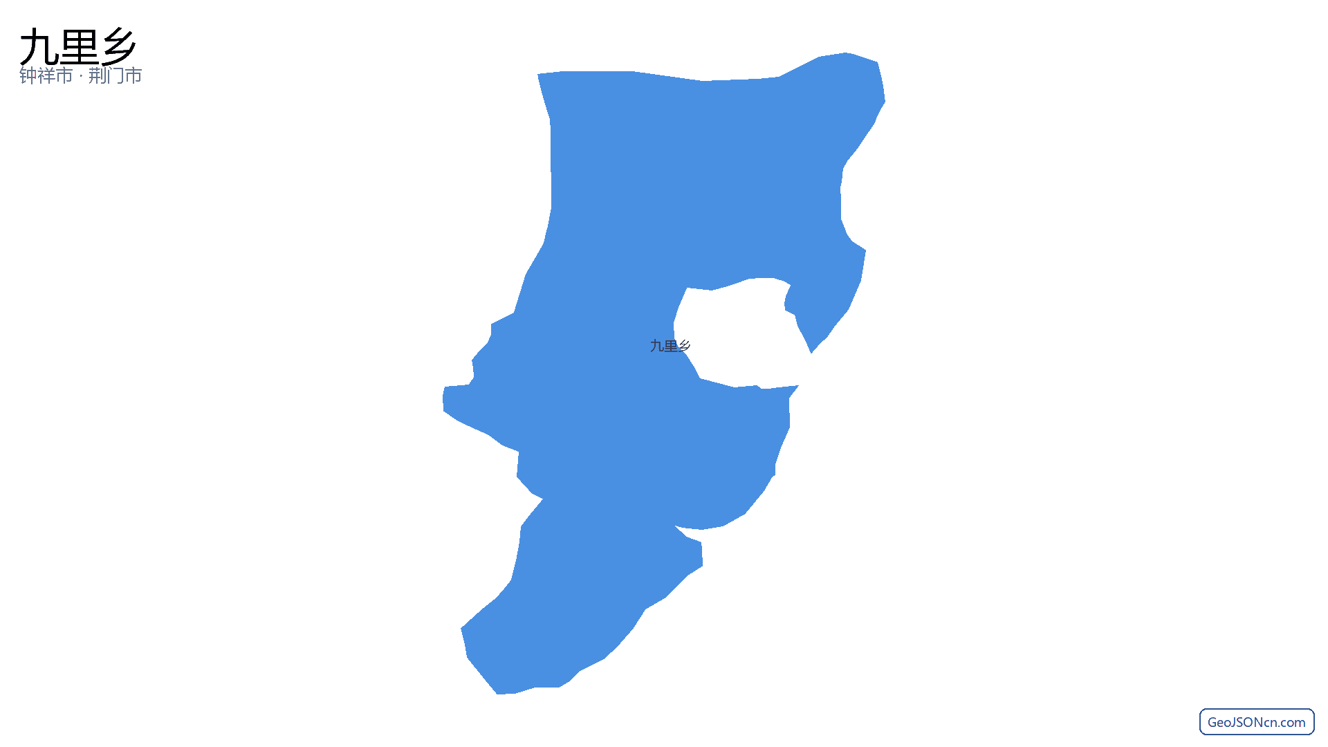 九里乡行政区划边界地图（钟祥市·荆门市）,提供GeoJSON、SHP矢量边界数据下载及高清地图大图(PNG/JPG) - GeoJSONcn.com