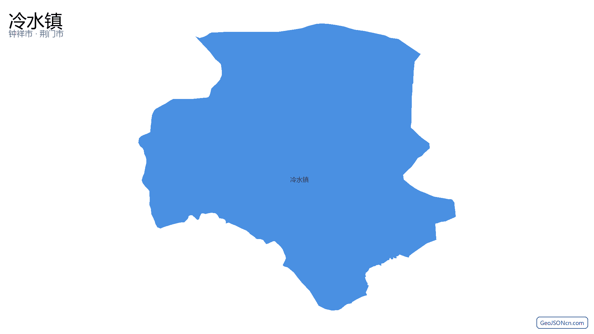冷水镇行政区划边界地图（钟祥市·荆门市）,提供GeoJSON、SHP矢量边界数据下载及高清地图大图(PNG/JPG) - GeoJSONcn.com