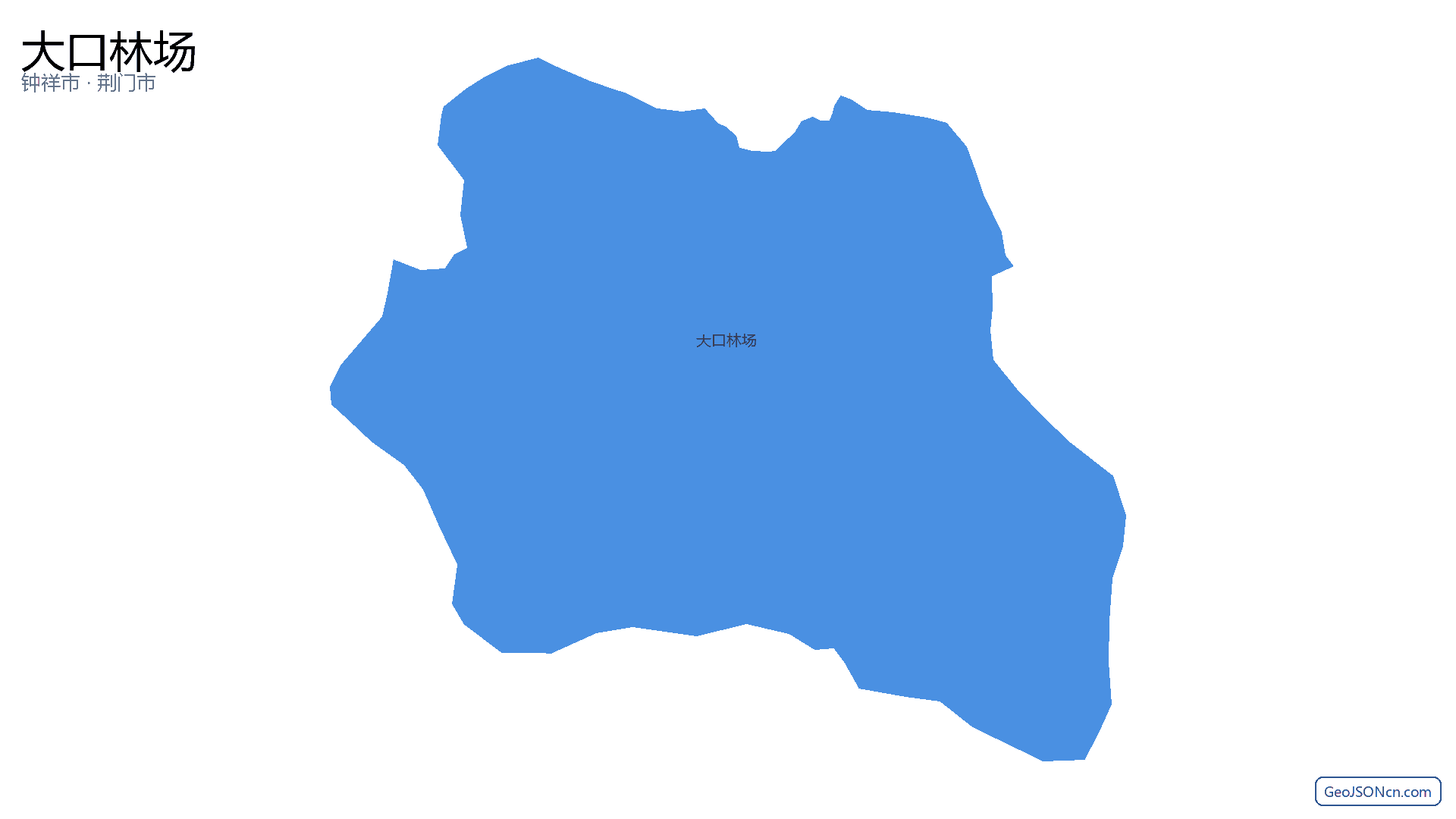 大口林场行政区划边界地图（钟祥市·荆门市）,提供GeoJSON、SHP矢量边界数据下载及高清地图大图(PNG/JPG) - GeoJSONcn.com