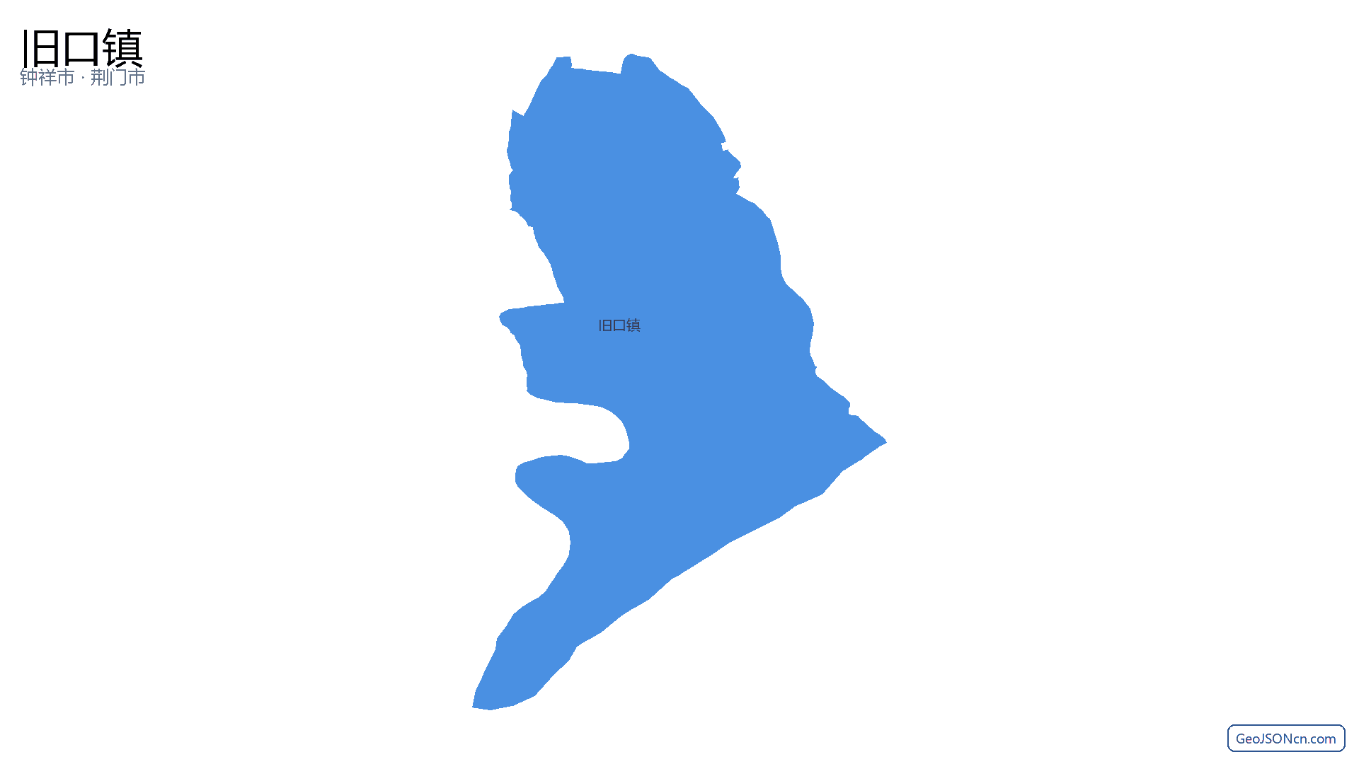 旧口镇行政区划边界地图（钟祥市·荆门市）,提供GeoJSON、SHP矢量边界数据下载及高清地图大图(PNG/JPG) - GeoJSONcn.com