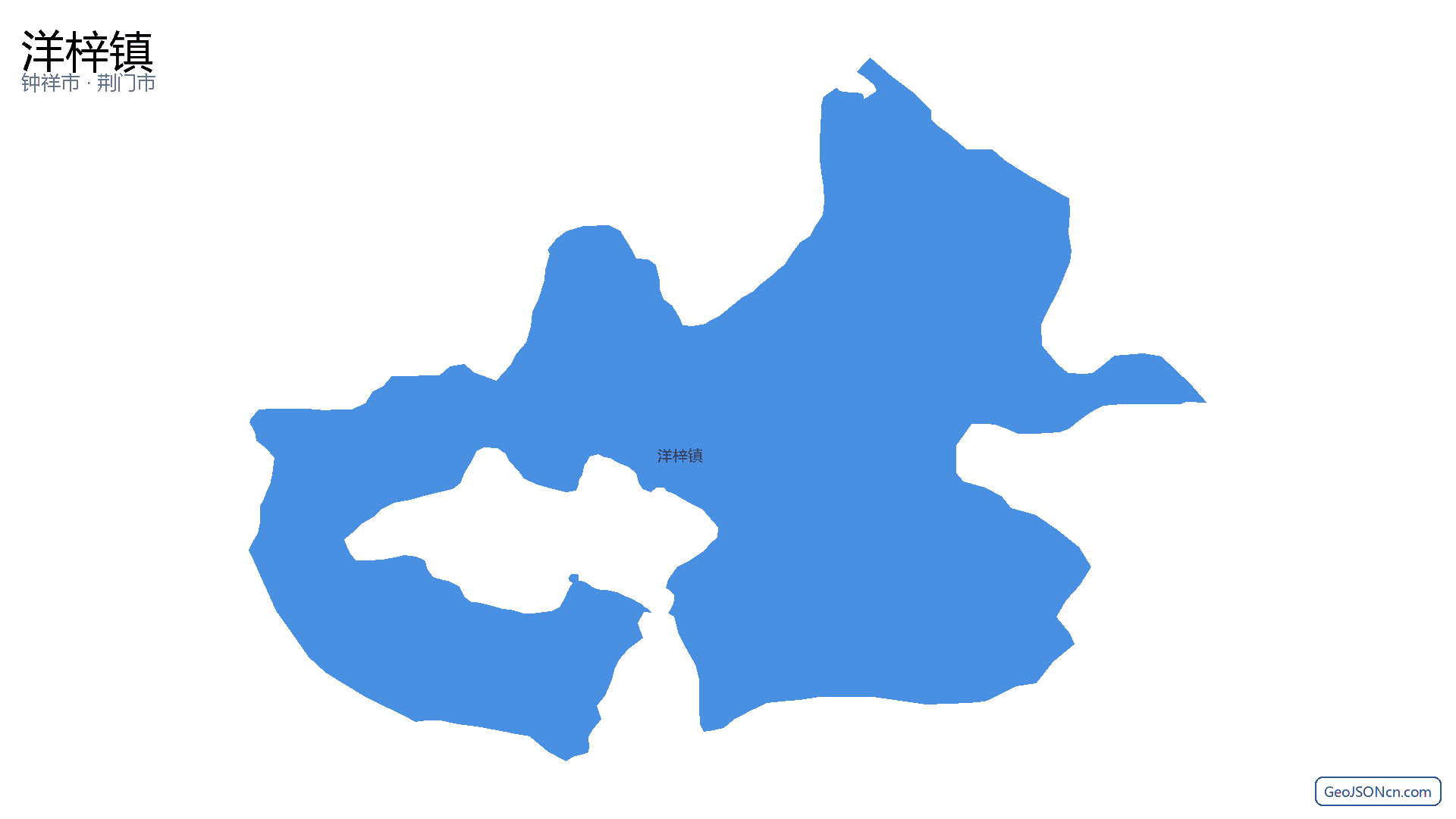 洋梓镇行政区划边界地图(钟祥市·荆门市),提供GeoJSON、SHP矢量边界数据下载及高清地图大图(PNG/JPG) - GeoJSONcn.com