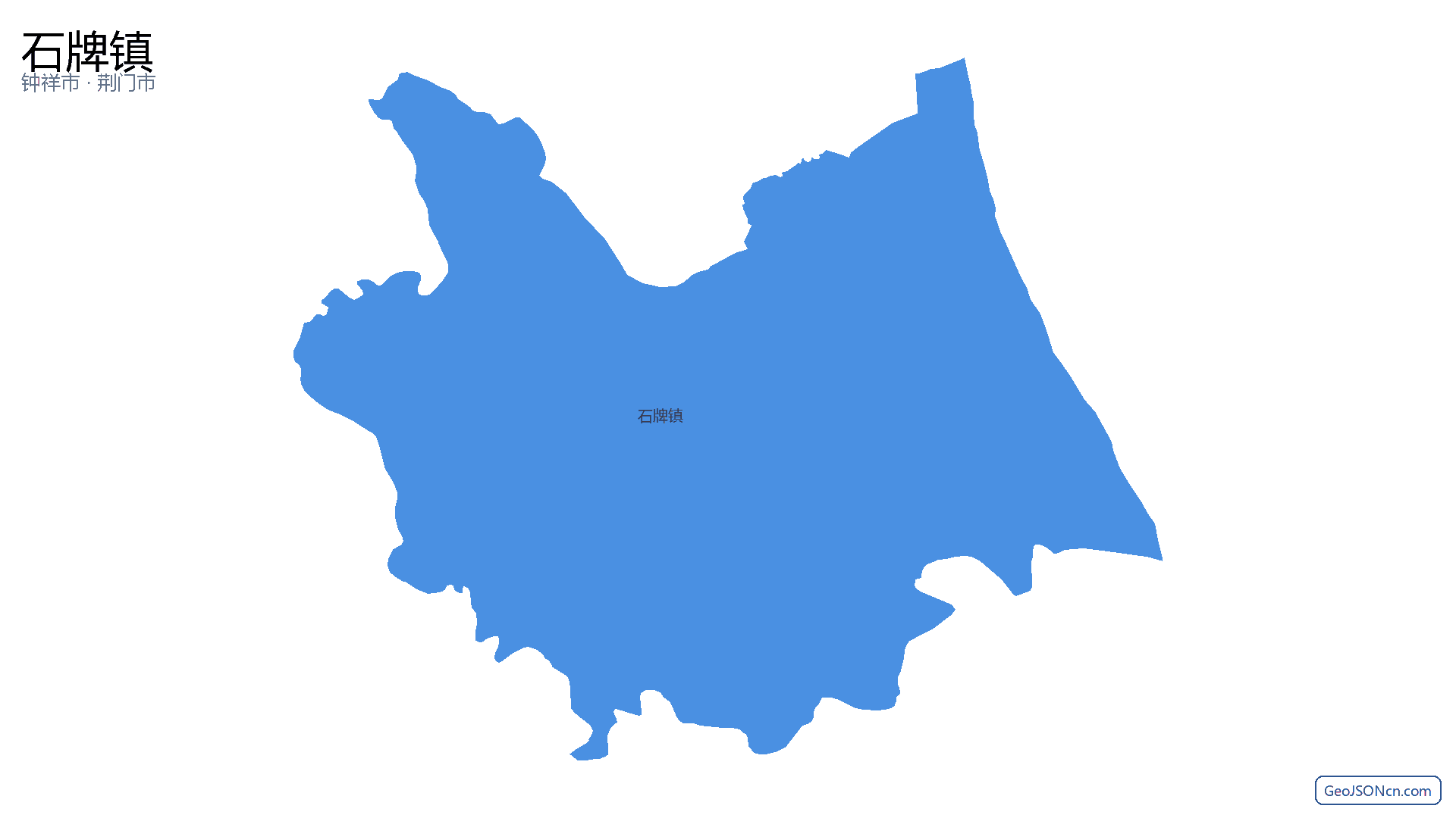石牌镇行政区划边界地图（钟祥市·荆门市）,提供GeoJSON、SHP矢量边界数据下载及高清地图大图(PNG/JPG) - GeoJSONcn.com