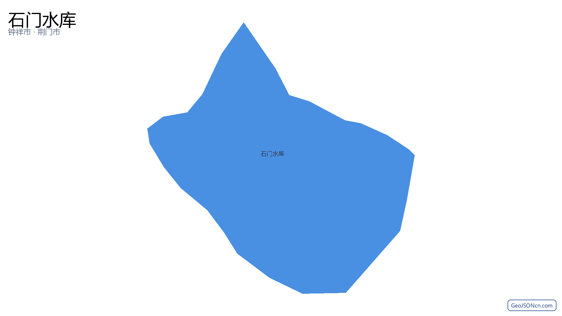石门水库行政区划边界地图(钟祥市·荆门市),提供GeoJSON、SHP矢量边界数据下载及高清地图大图(PNG/JPG) - GeoJSONcn.com