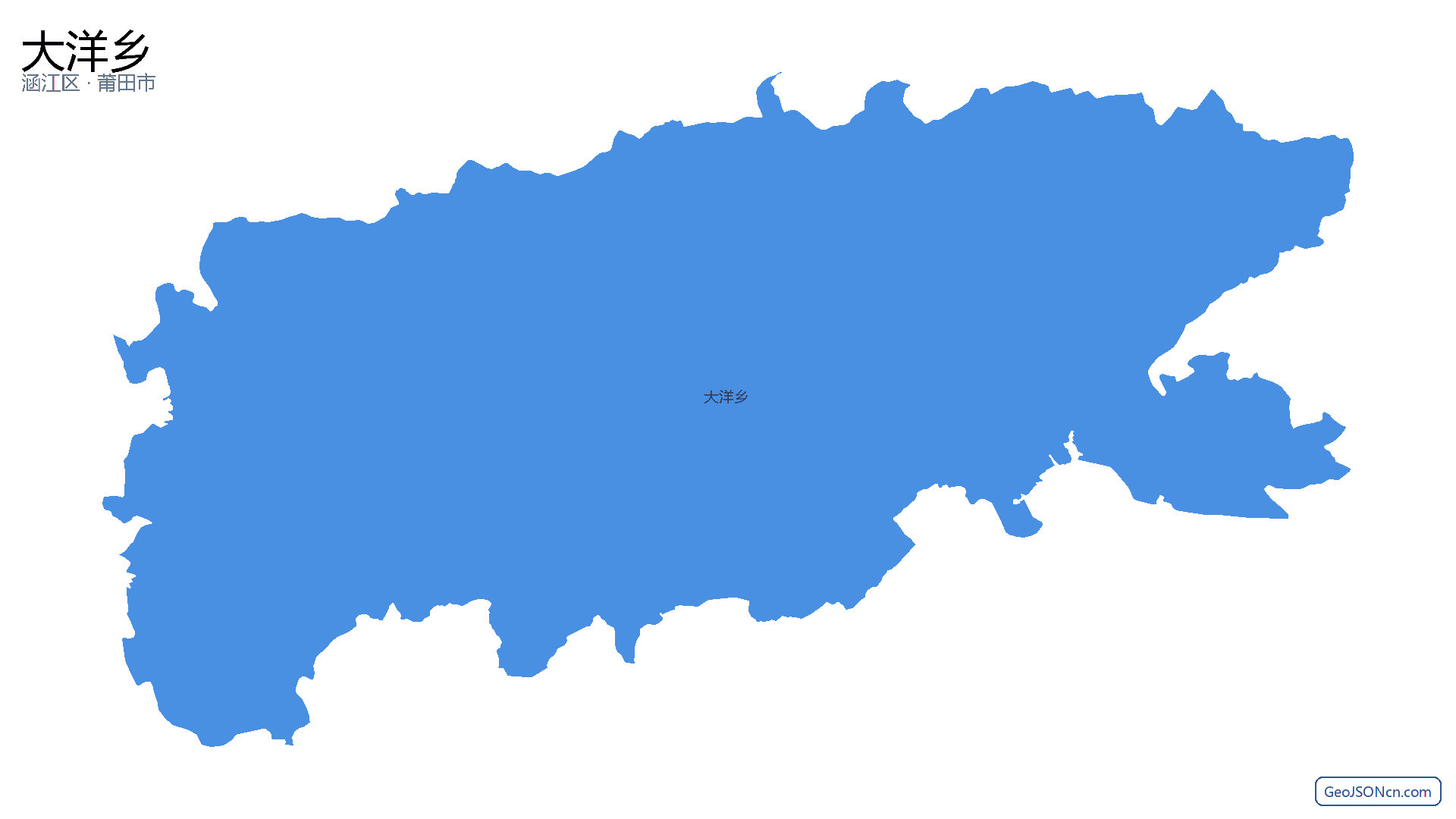 大洋乡行政区划边界地图（涵江区·莆田市）,提供GeoJSON、SHP矢量边界数据下载及高清地图大图(PNG/JPG) - GeoJSONcn.com