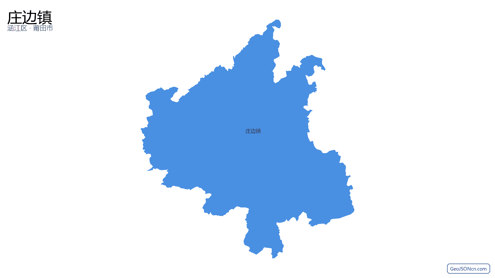 庄边镇行政区划边界地图(涵江区·莆田市),提供GeoJSON、SHP矢量边界数据下载及高清地图大图(PNG/JPG) - GeoJSONcn.com