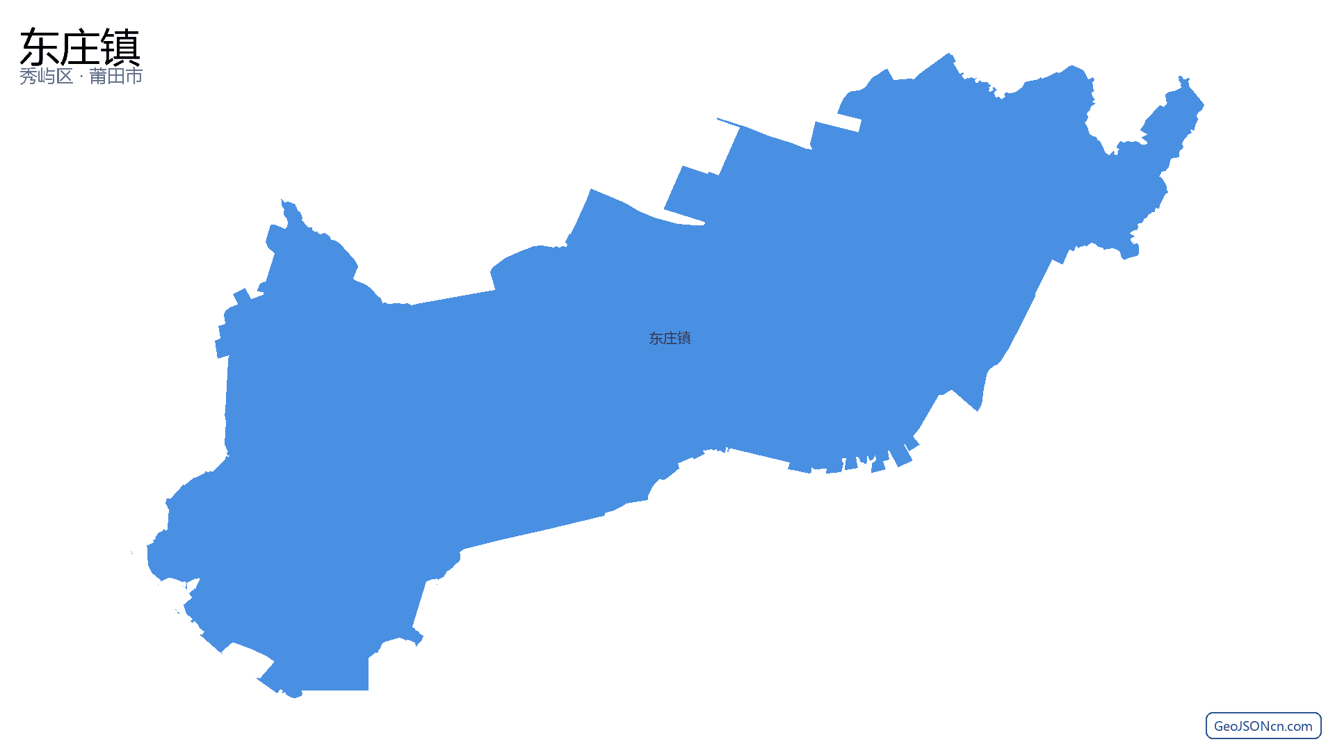 东庄镇行政区划边界地图（秀屿区·莆田市）,提供GeoJSON、SHP矢量边界数据下载及高清地图大图(PNG/JPG) - GeoJSONcn.com