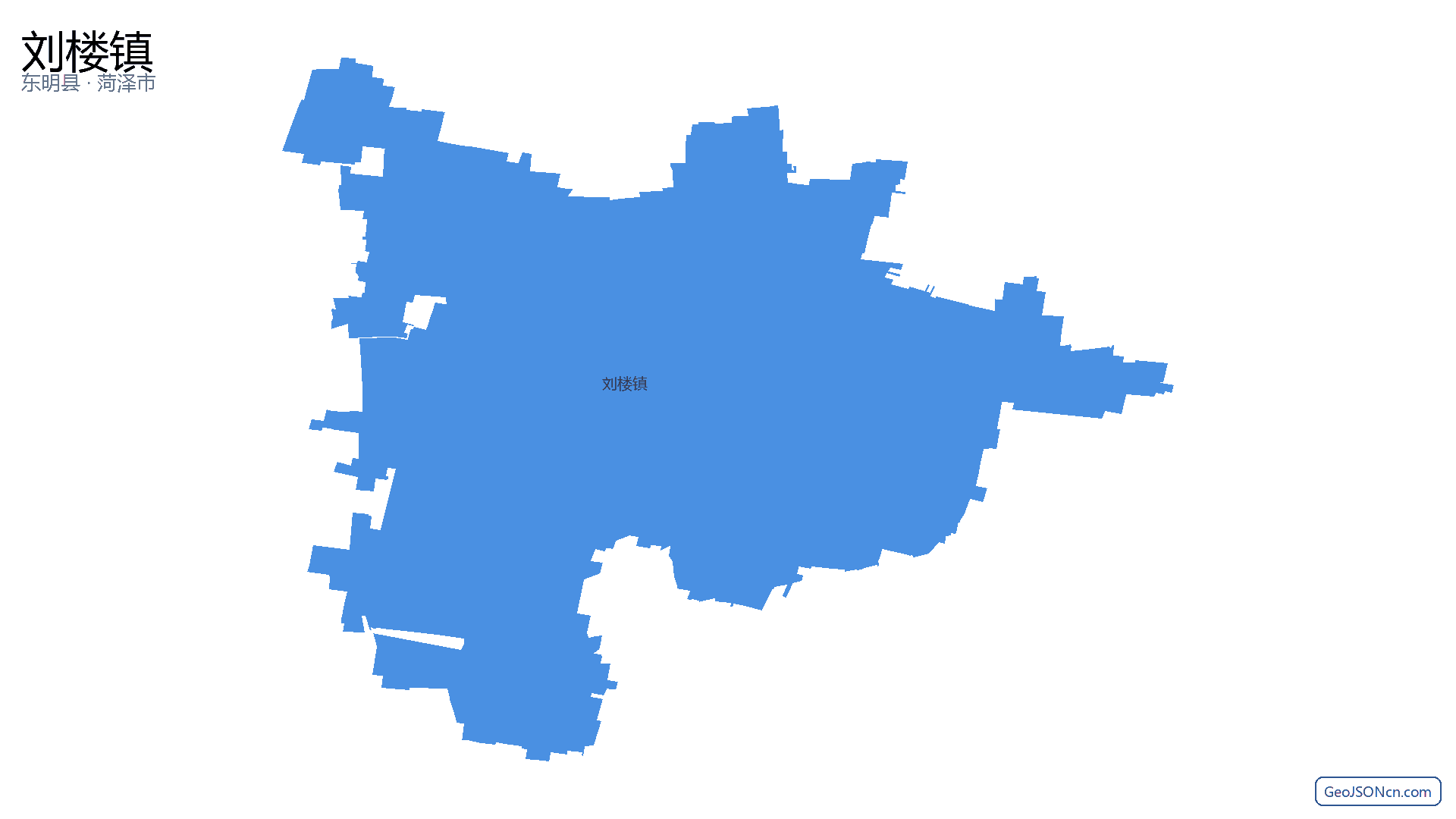 刘楼镇行政区划边界地图（东明县·菏泽市）,提供GeoJSON、SHP矢量边界数据下载及高清地图大图(PNG/JPG) - GeoJSONcn.com