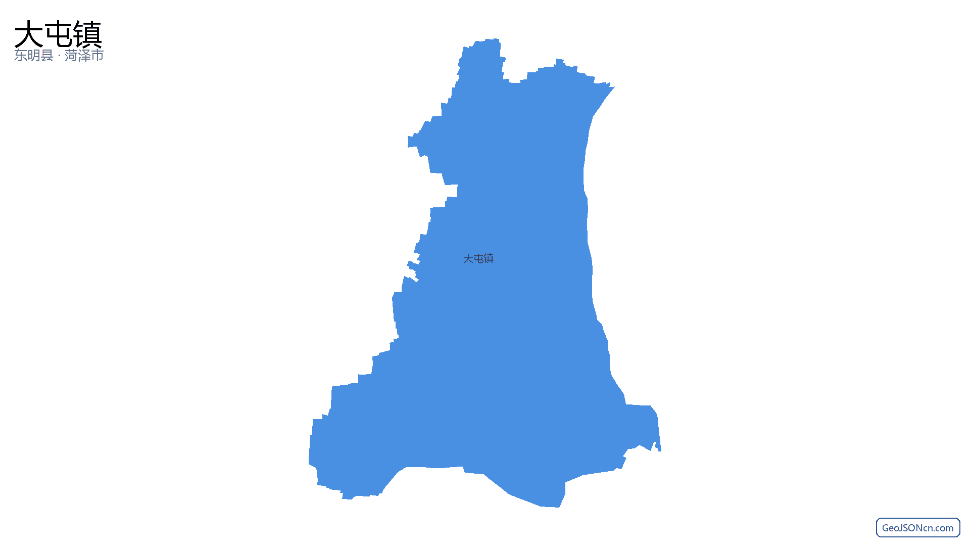 大屯镇行政区划边界地图（东明县·菏泽市）,提供GeoJSON、SHP矢量边界数据下载及高清地图大图(PNG/JPG) - GeoJSONcn.com