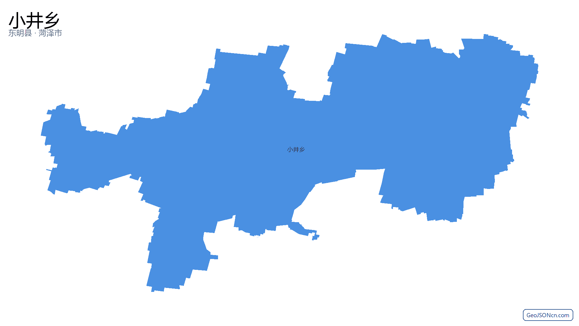 小井乡行政区划边界地图（东明县·菏泽市）,提供GeoJSON、SHP矢量边界数据下载及高清地图大图(PNG/JPG) - GeoJSONcn.com