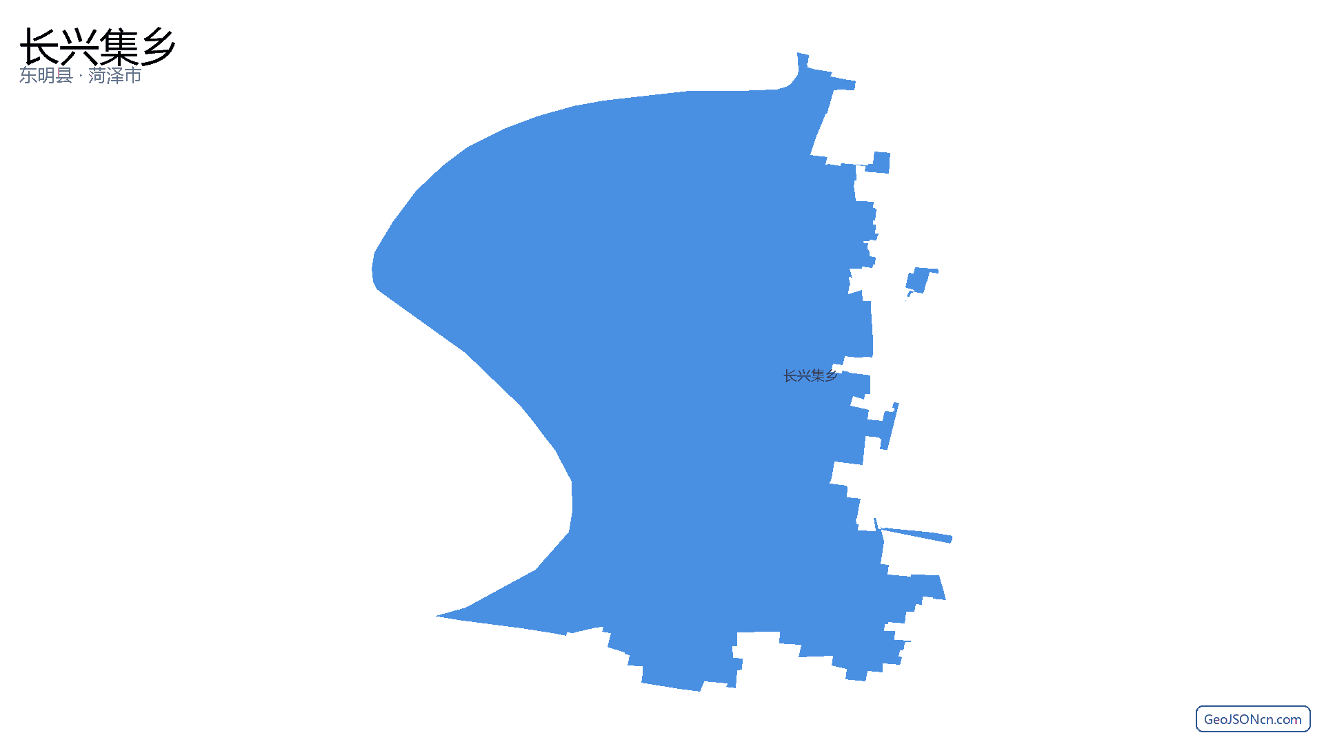 长兴集乡行政区划边界地图（东明县·菏泽市）,提供GeoJSON、SHP矢量边界数据下载及高清地图大图(PNG/JPG) - GeoJSONcn.com