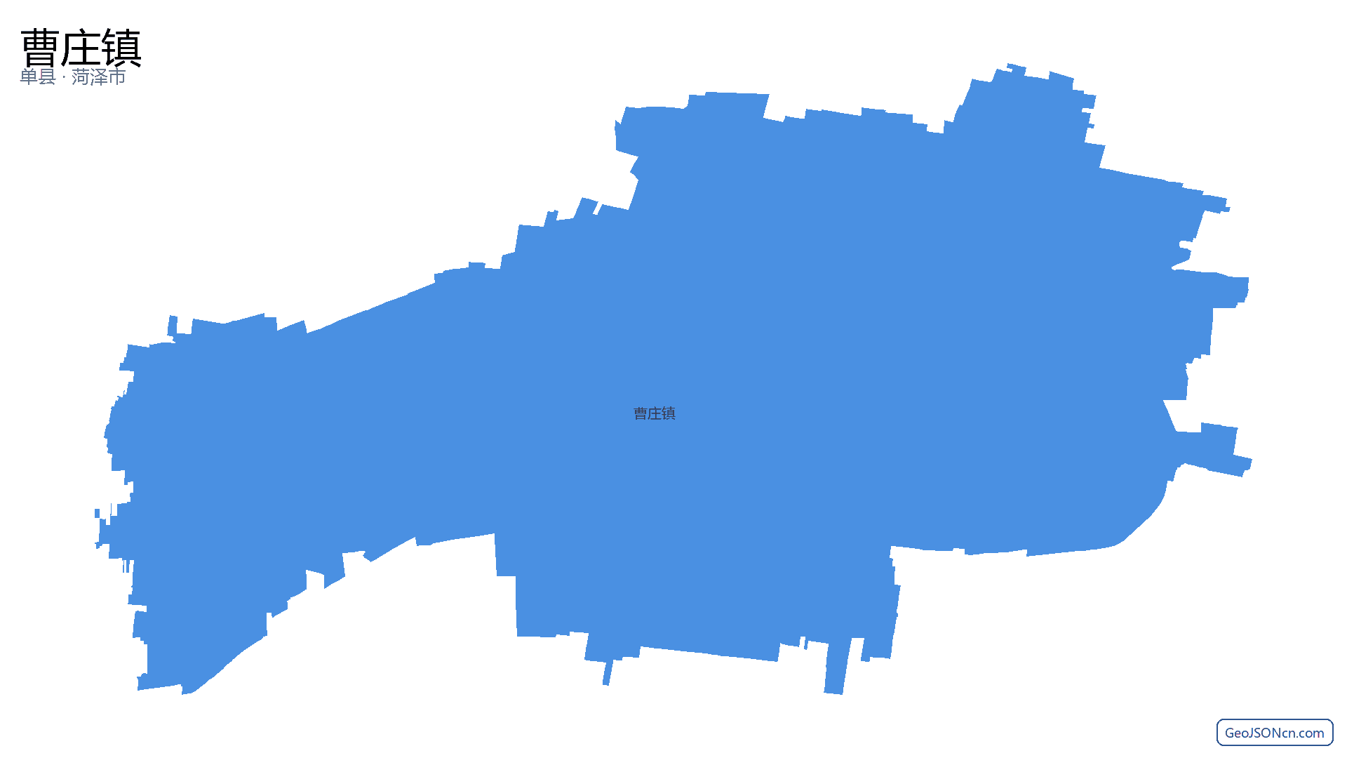 曹庄镇行政区划边界地图(单县·菏泽市),提供GeoJSON、SHP矢量边界数据下载及高清地图大图(PNG/JPG) - GeoJSONcn.com