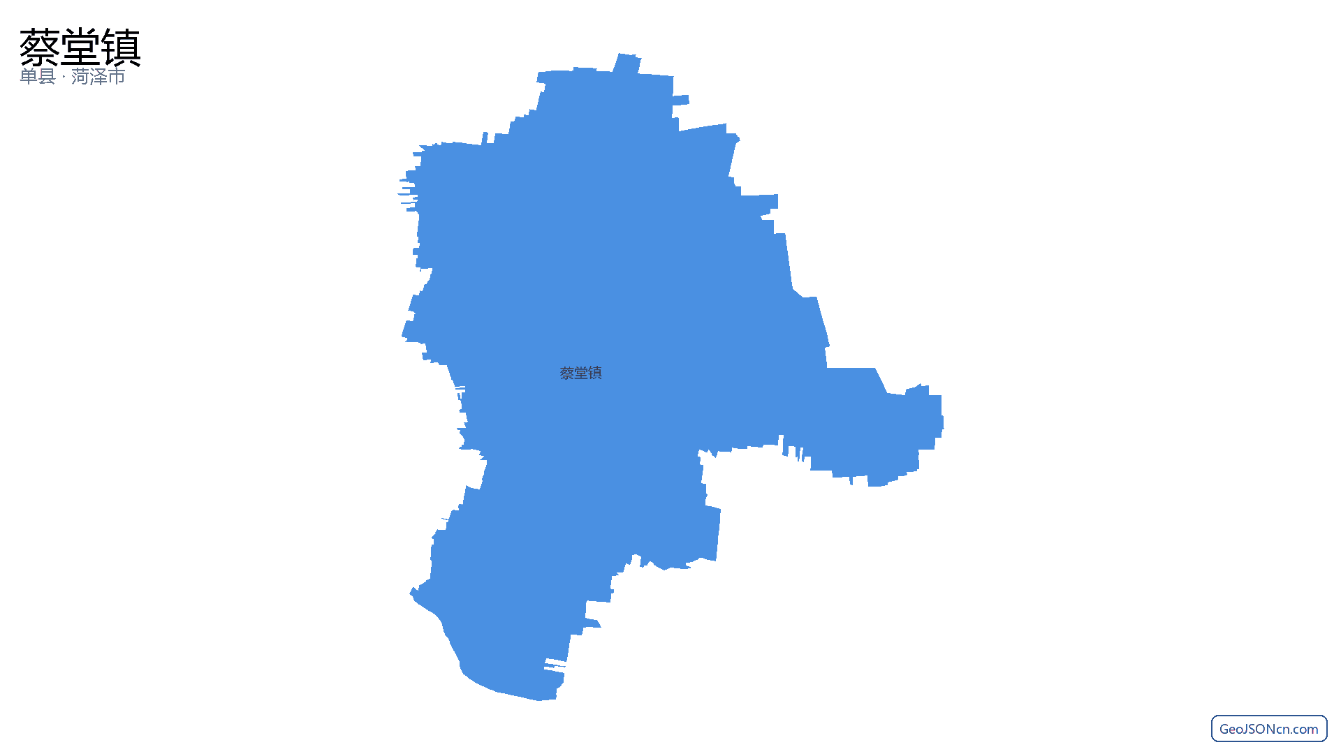 蔡堂镇行政区划边界地图(单县·菏泽市),提供GeoJSON、SHP矢量边界数据下载及高清地图大图(PNG/JPG) - GeoJSONcn.com