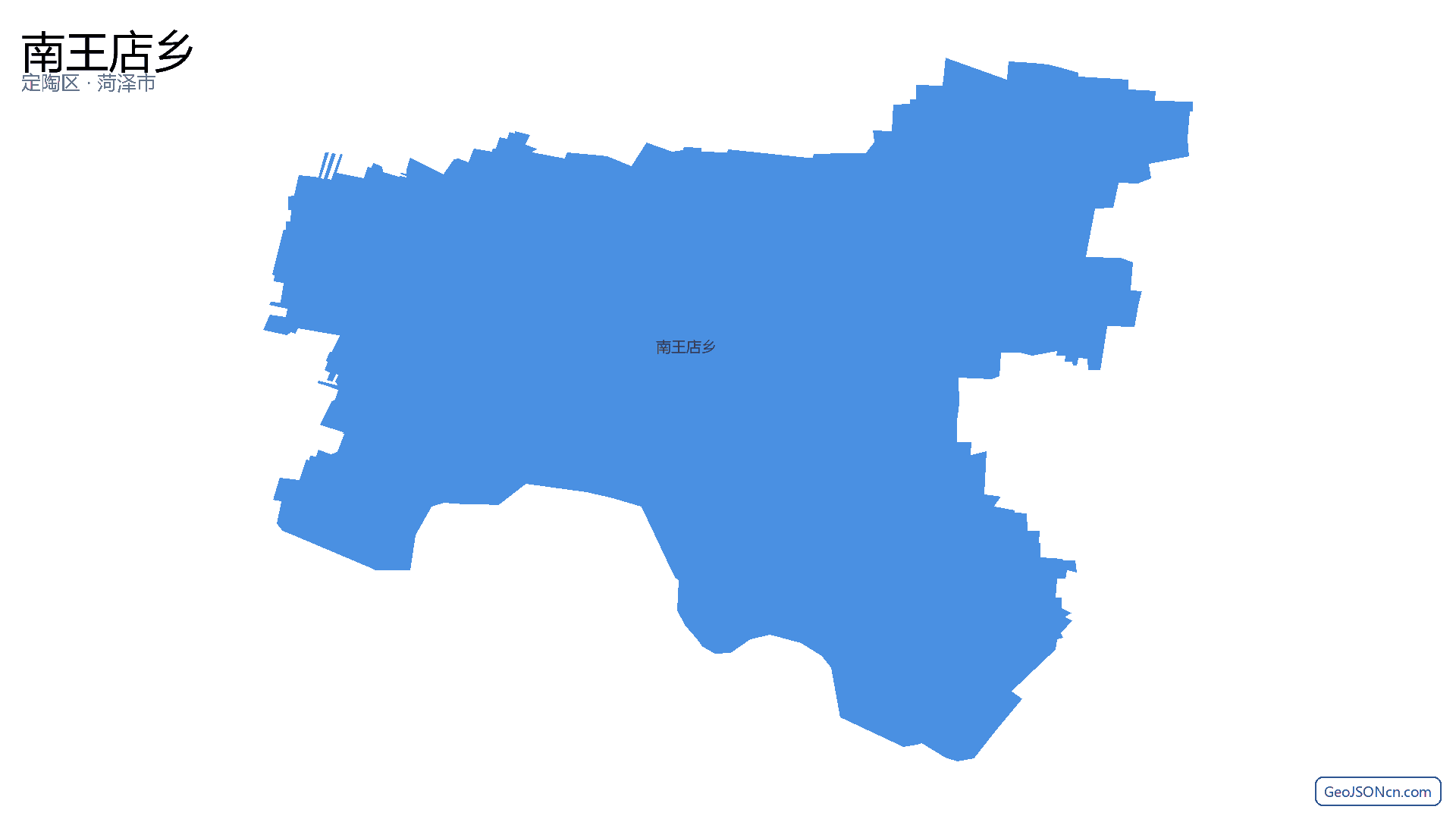 南王店乡行政区划边界地图（定陶区·菏泽市）,提供GeoJSON、SHP矢量边界数据下载及高清地图大图(PNG/JPG) - GeoJSONcn.com