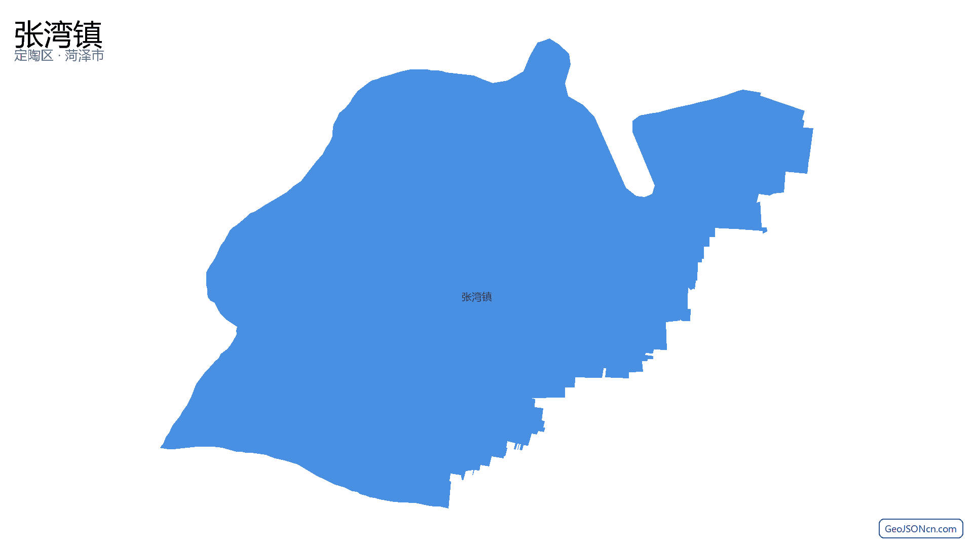 张湾镇行政区划边界地图(定陶区·菏泽市),提供GeoJSON、SHP矢量边界数据下载及高清地图大图(PNG/JPG) - GeoJSONcn.com