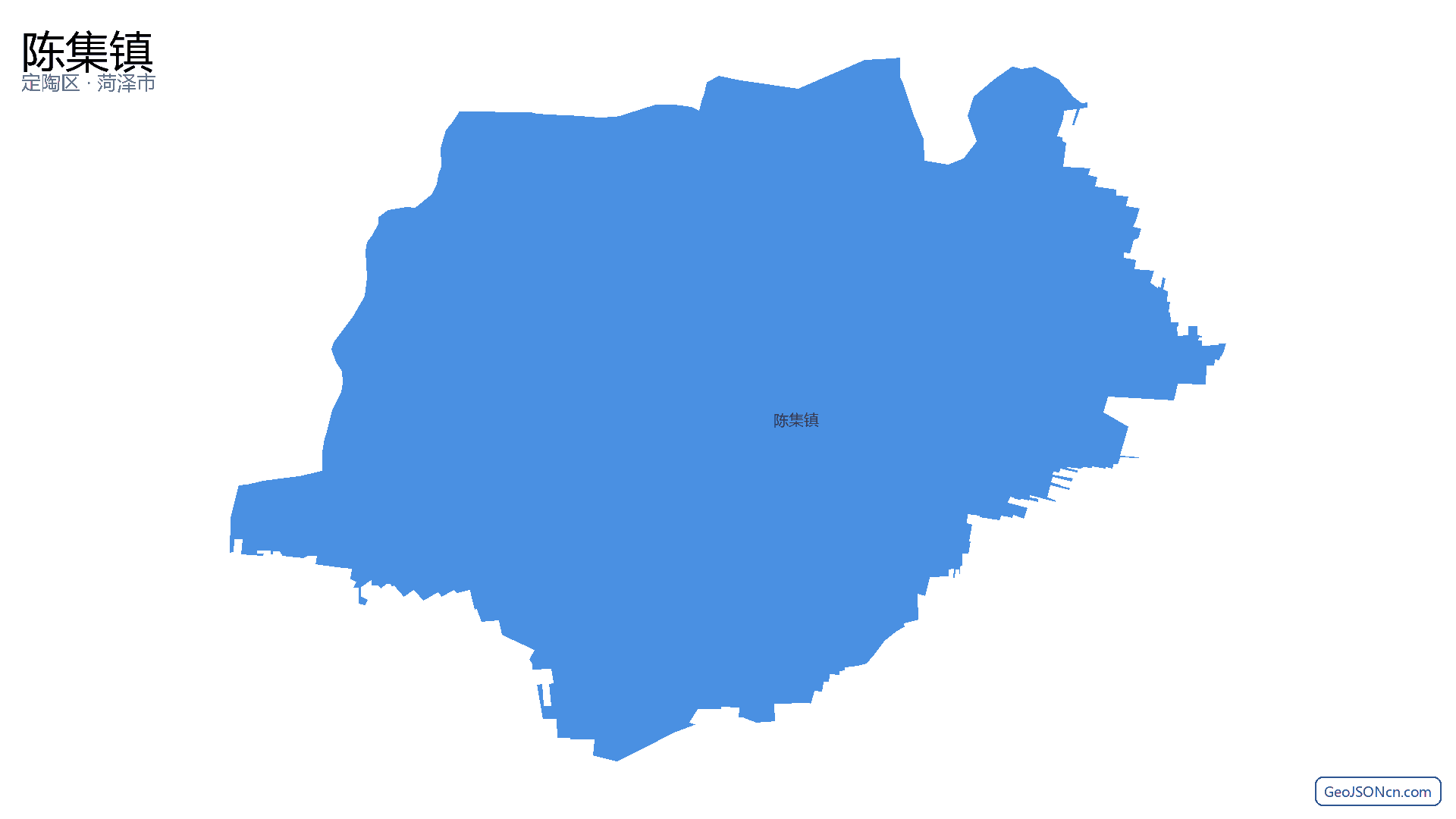 陈集镇行政区划边界地图（定陶区·菏泽市）,提供GeoJSON、SHP矢量边界数据下载及高清地图大图(PNG/JPG) - GeoJSONcn.com
