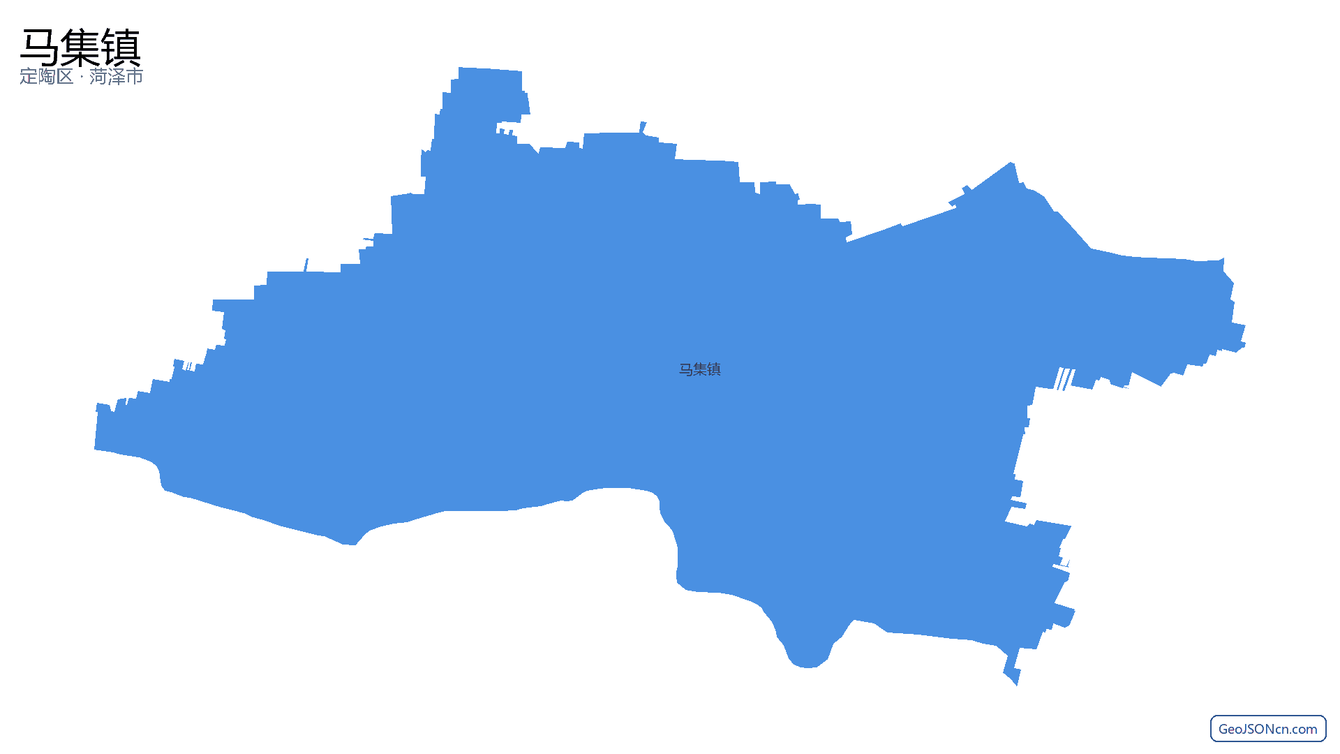 马集镇行政区划边界地图(定陶区·菏泽市),提供GeoJSON、SHP矢量边界数据下载及高清地图大图(PNG/JPG) - GeoJSONcn.com