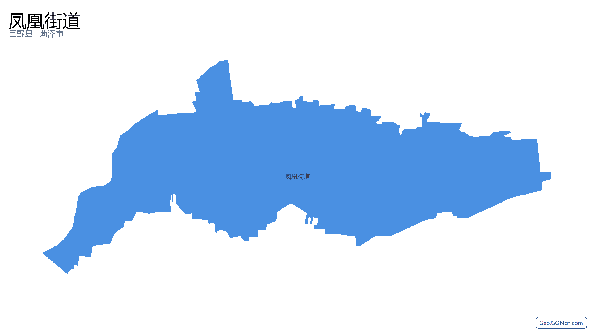 凤凰街道行政区划边界地图（巨野县·菏泽市）,提供GeoJSON、SHP矢量边界数据下载及高清地图大图(PNG/JPG) - GeoJSONcn.com