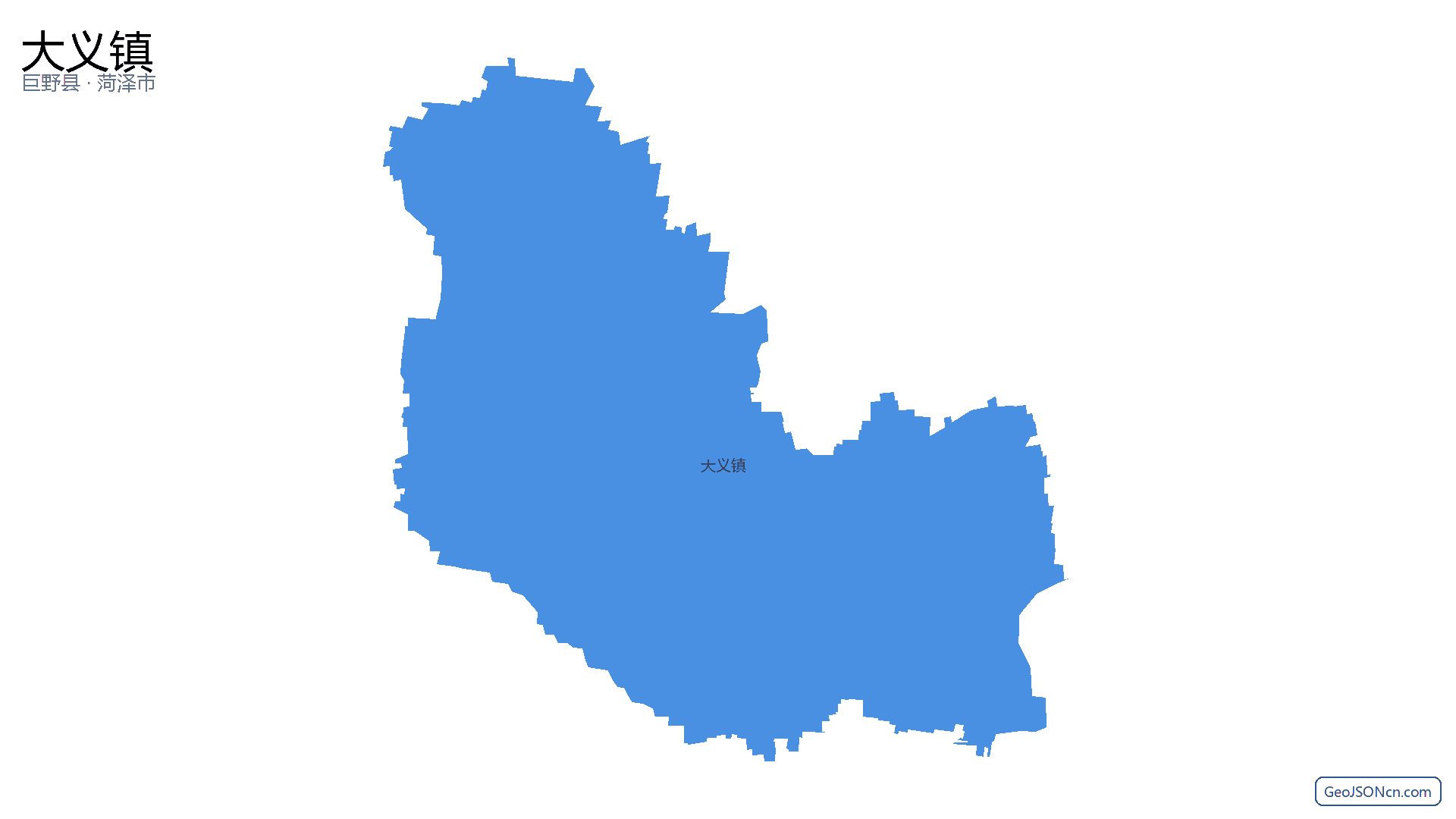 大义镇行政区划边界地图（巨野县·菏泽市）,提供GeoJSON、SHP矢量边界数据下载及高清地图大图(PNG/JPG) - GeoJSONcn.com