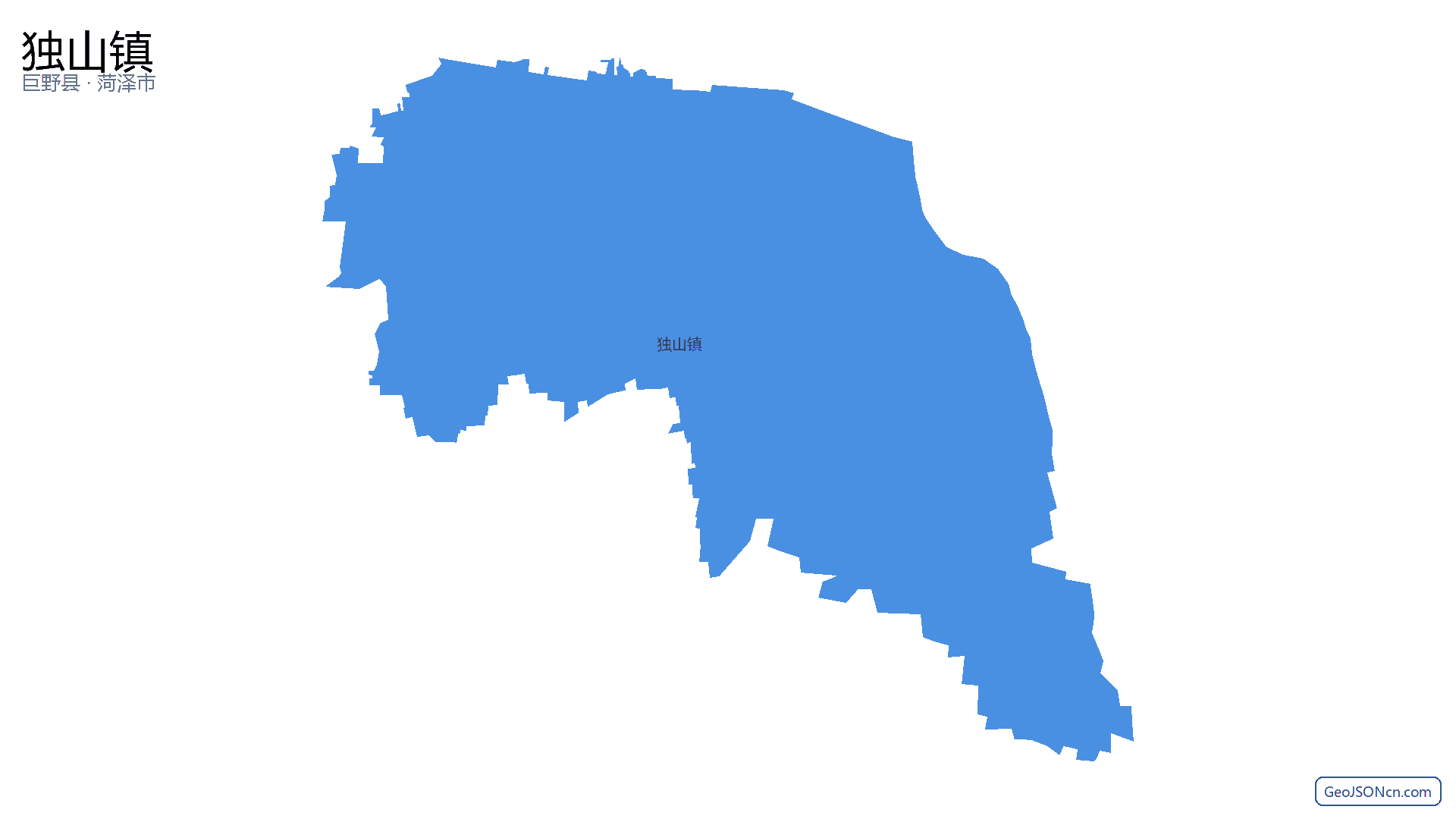 独山镇行政区划边界地图（巨野县·菏泽市）,提供GeoJSON、SHP矢量边界数据下载及高清地图大图(PNG/JPG) - GeoJSONcn.com