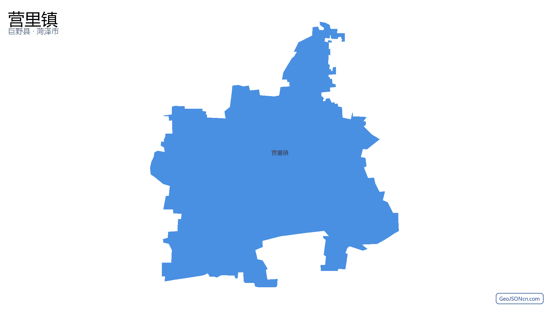 营里镇行政区划边界地图（巨野县·菏泽市）,提供GeoJSON、SHP矢量边界数据下载及高清地图大图(PNG/JPG) - GeoJSONcn.com