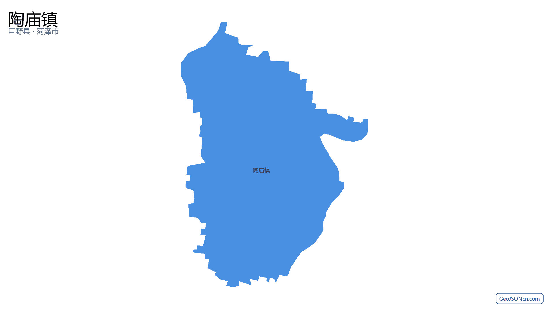 陶庙镇行政区划边界地图（巨野县·菏泽市）,提供GeoJSON、SHP矢量边界数据下载及高清地图大图(PNG/JPG) - GeoJSONcn.com