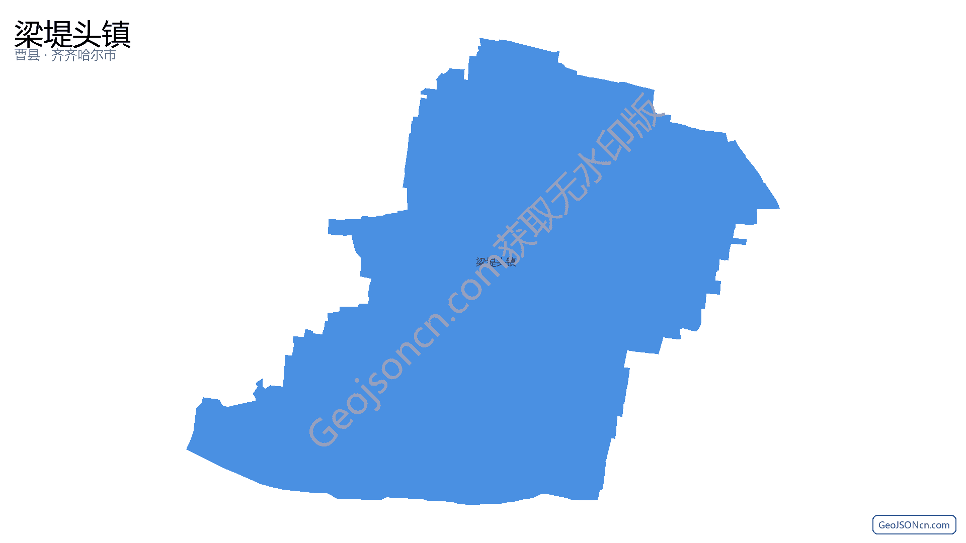 梁堤头镇行政区划边界地图（曹县·菏泽市）,提供GeoJSON、SHP矢量边界数据下载及高清地图大图(PNG/JPG) - GeoJSONcn.com
