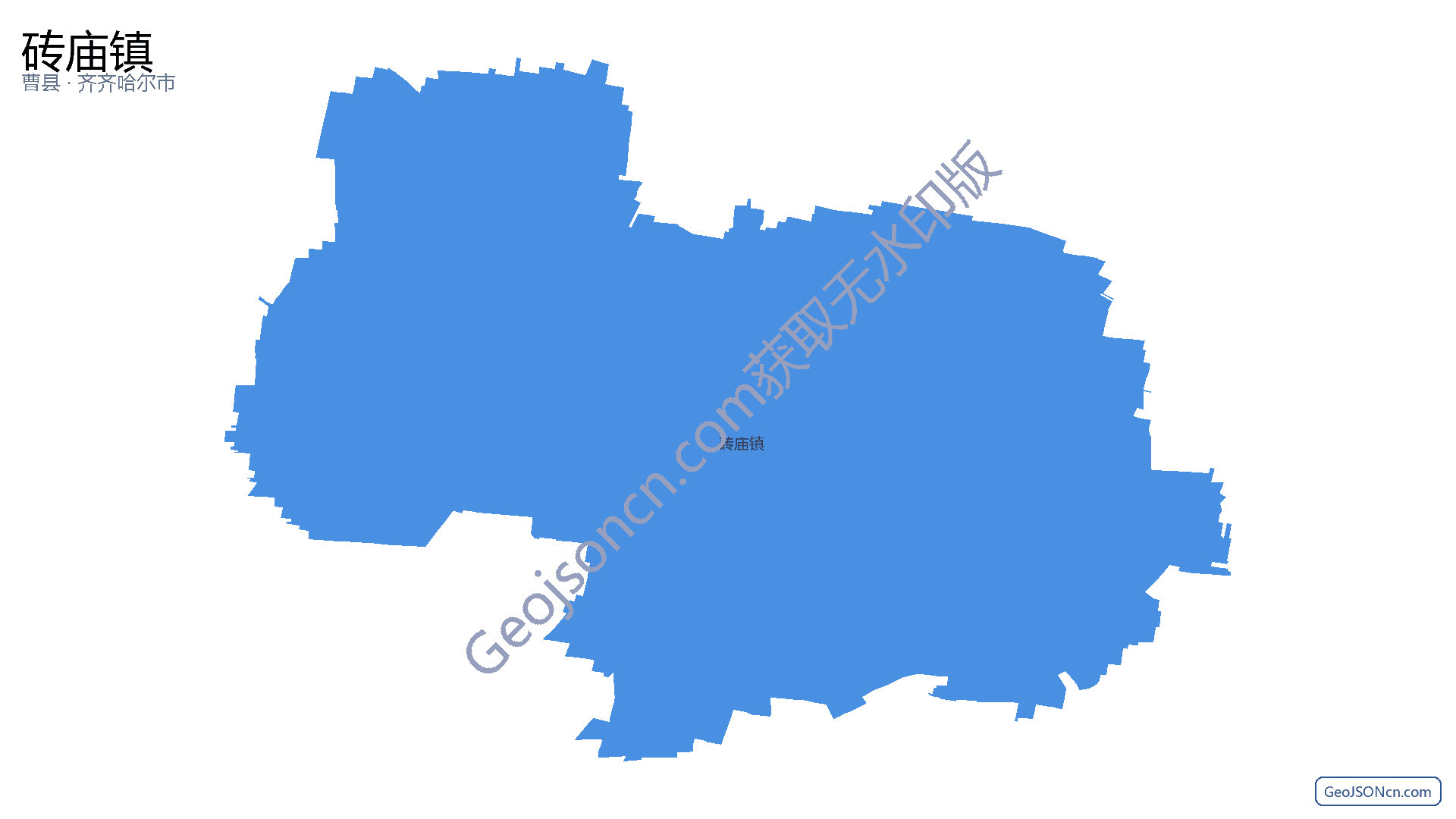 砖庙镇行政区划边界地图（曹县·菏泽市）,提供GeoJSON、SHP矢量边界数据下载及高清地图大图(PNG/JPG) - GeoJSONcn.com