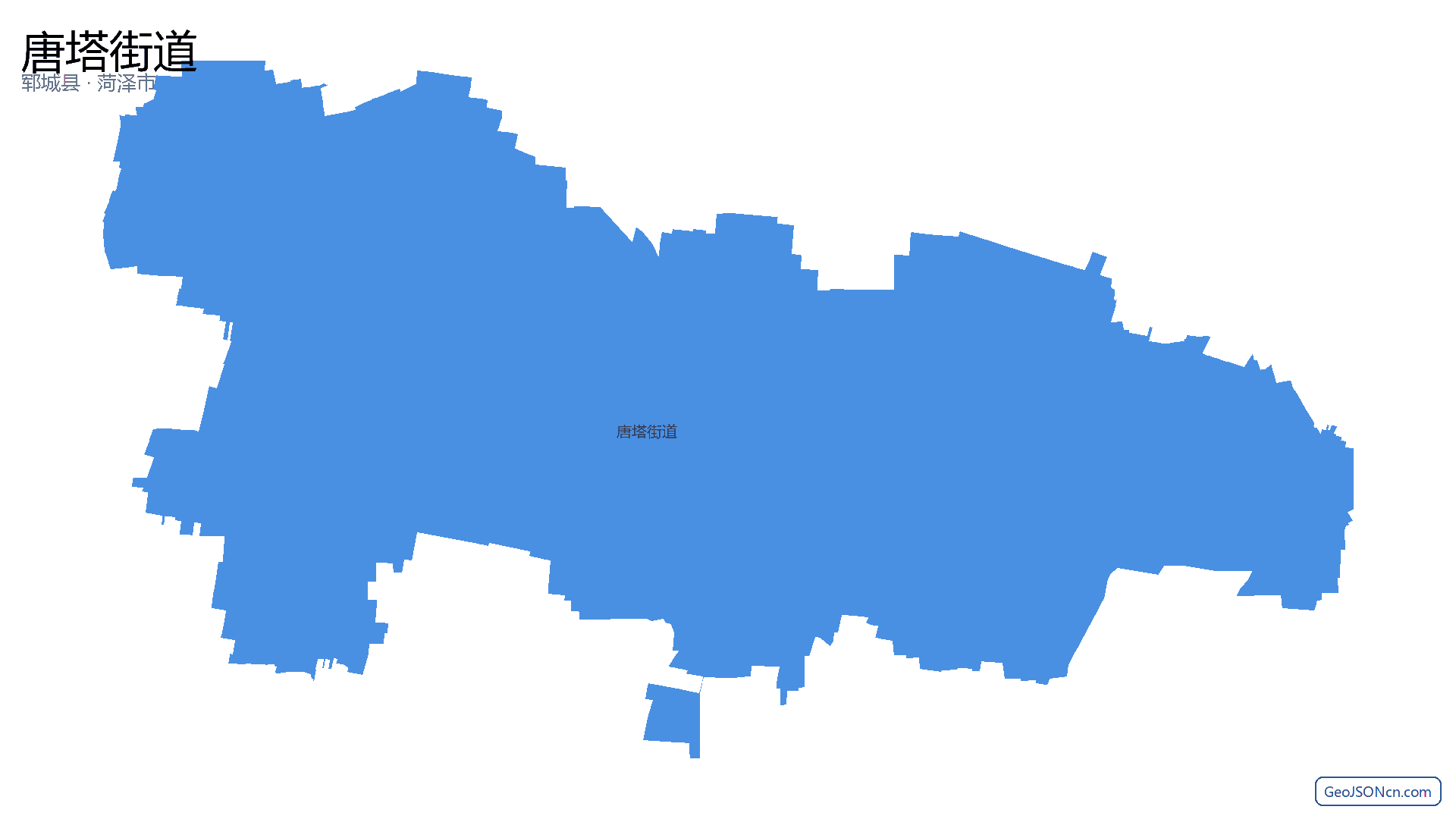 唐塔街道行政区划边界地图（郓城县·菏泽市）,提供GeoJSON、SHP矢量边界数据下载及高清地图大图(PNG/JPG) - GeoJSONcn.com