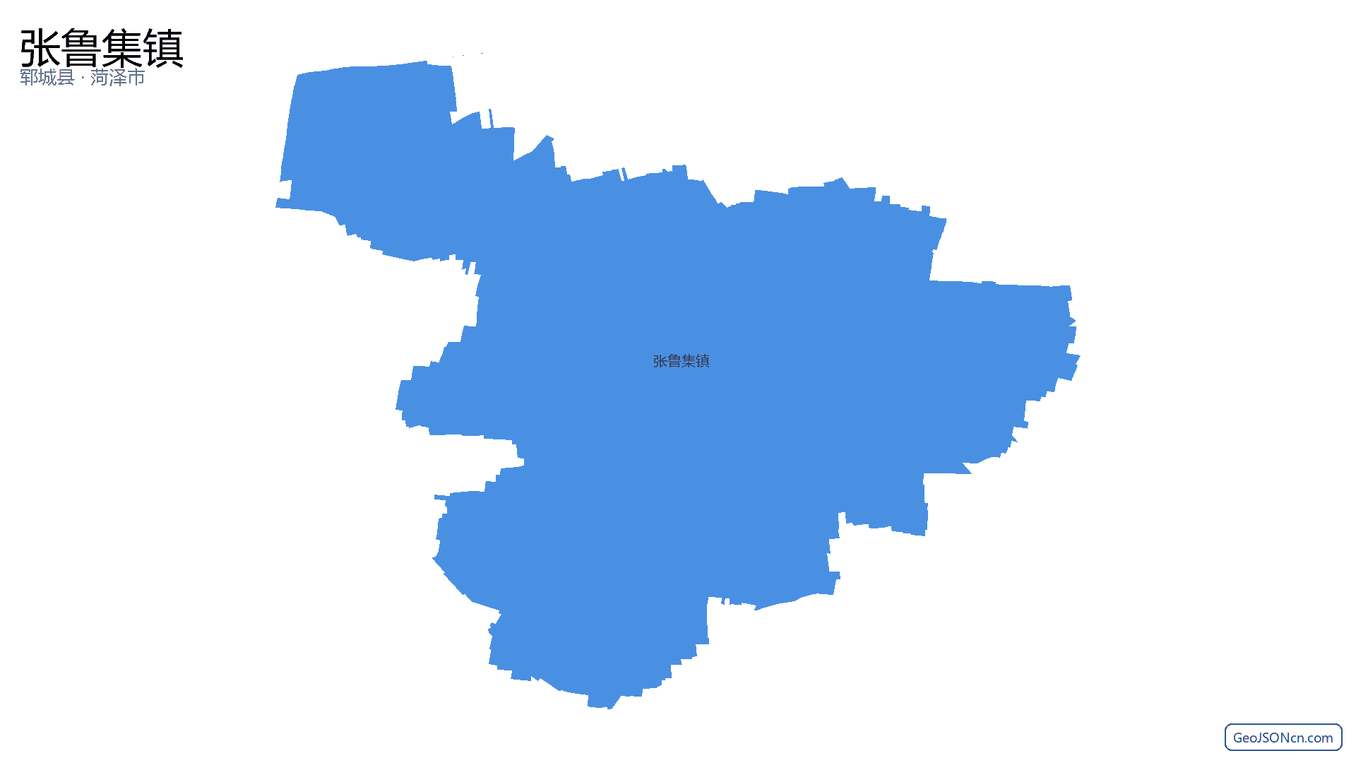 张鲁集镇行政区划边界地图（郓城县·菏泽市）,提供GeoJSON、SHP矢量边界数据下载及高清地图大图(PNG/JPG) - GeoJSONcn.com