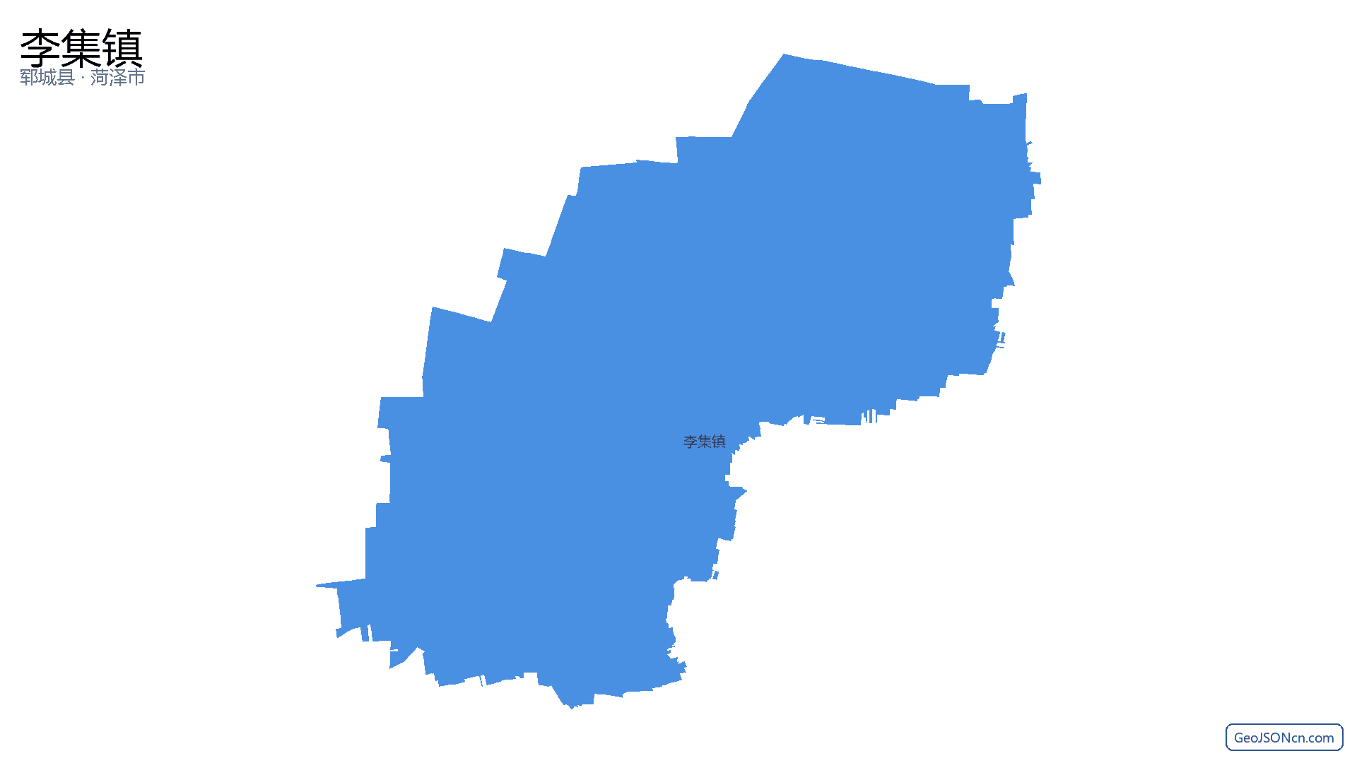 李集镇行政区划边界地图（郓城县·菏泽市）,提供GeoJSON、SHP矢量边界数据下载及高清地图大图(PNG/JPG) - GeoJSONcn.com