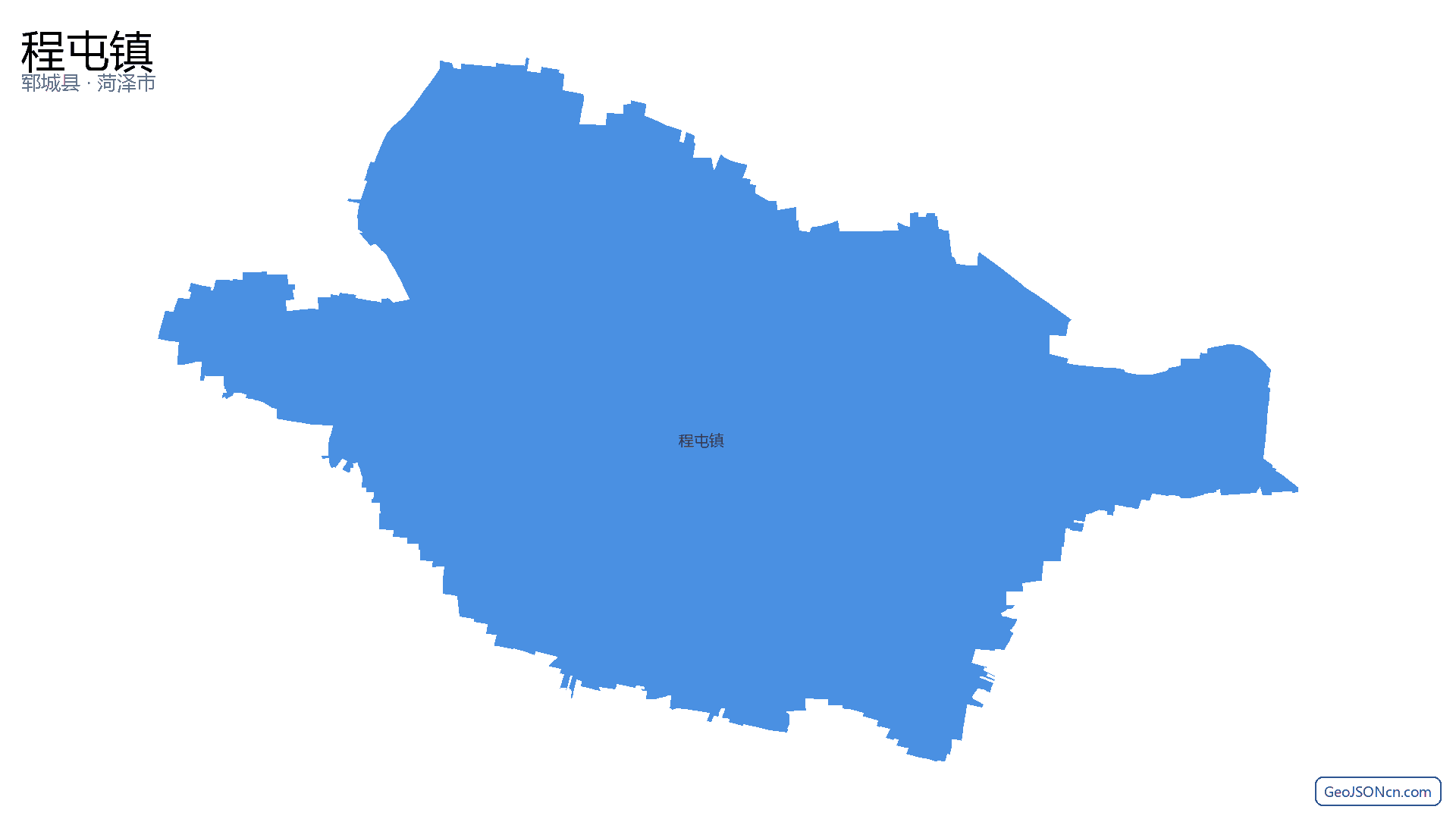 程屯镇行政区划边界地图(郓城县·菏泽市),提供GeoJSON、SHP矢量边界数据下载及高清地图大图(PNG/JPG) - GeoJSONcn.com