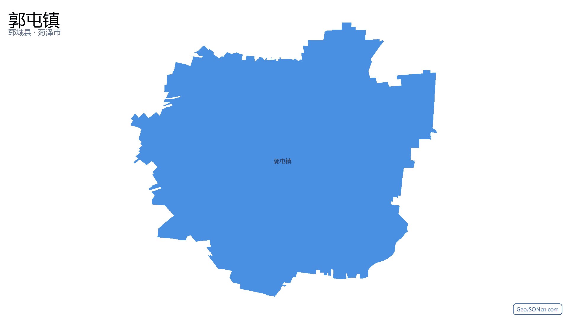 郭屯镇行政区划边界地图（郓城县·菏泽市）,提供GeoJSON、SHP矢量边界数据下载及高清地图大图(PNG/JPG) - GeoJSONcn.com