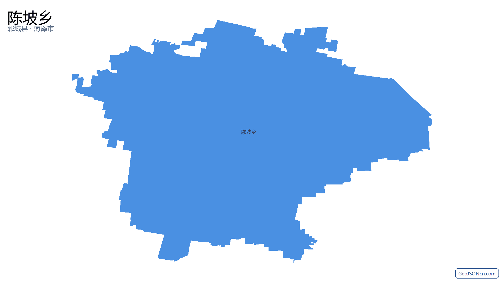陈坡乡行政区划边界地图(郓城县·菏泽市),提供GeoJSON、SHP矢量边界数据下载及高清地图大图(PNG/JPG) - GeoJSONcn.com