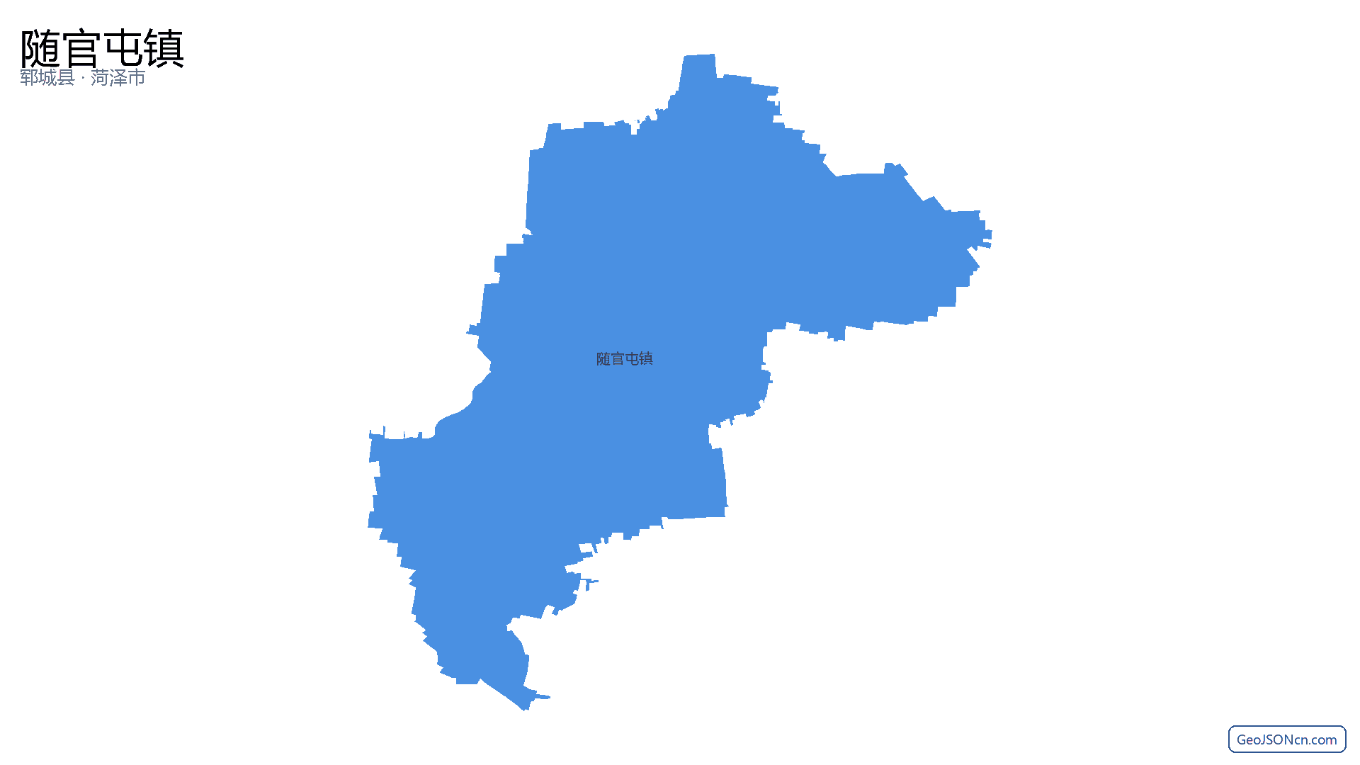 随官屯镇行政区划边界地图（郓城县·菏泽市）,提供GeoJSON、SHP矢量边界数据下载及高清地图大图(PNG/JPG) - GeoJSONcn.com