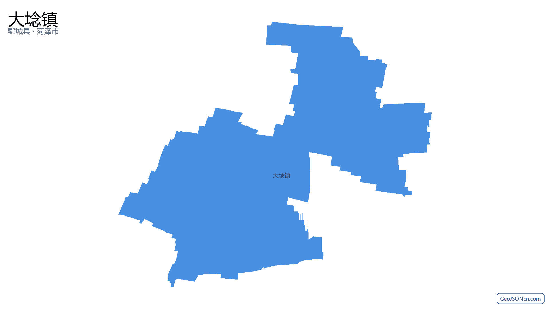 大埝镇行政区划边界地图（鄄城县·菏泽市）,提供GeoJSON、SHP矢量边界数据下载及高清地图大图(PNG/JPG) - GeoJSONcn.com