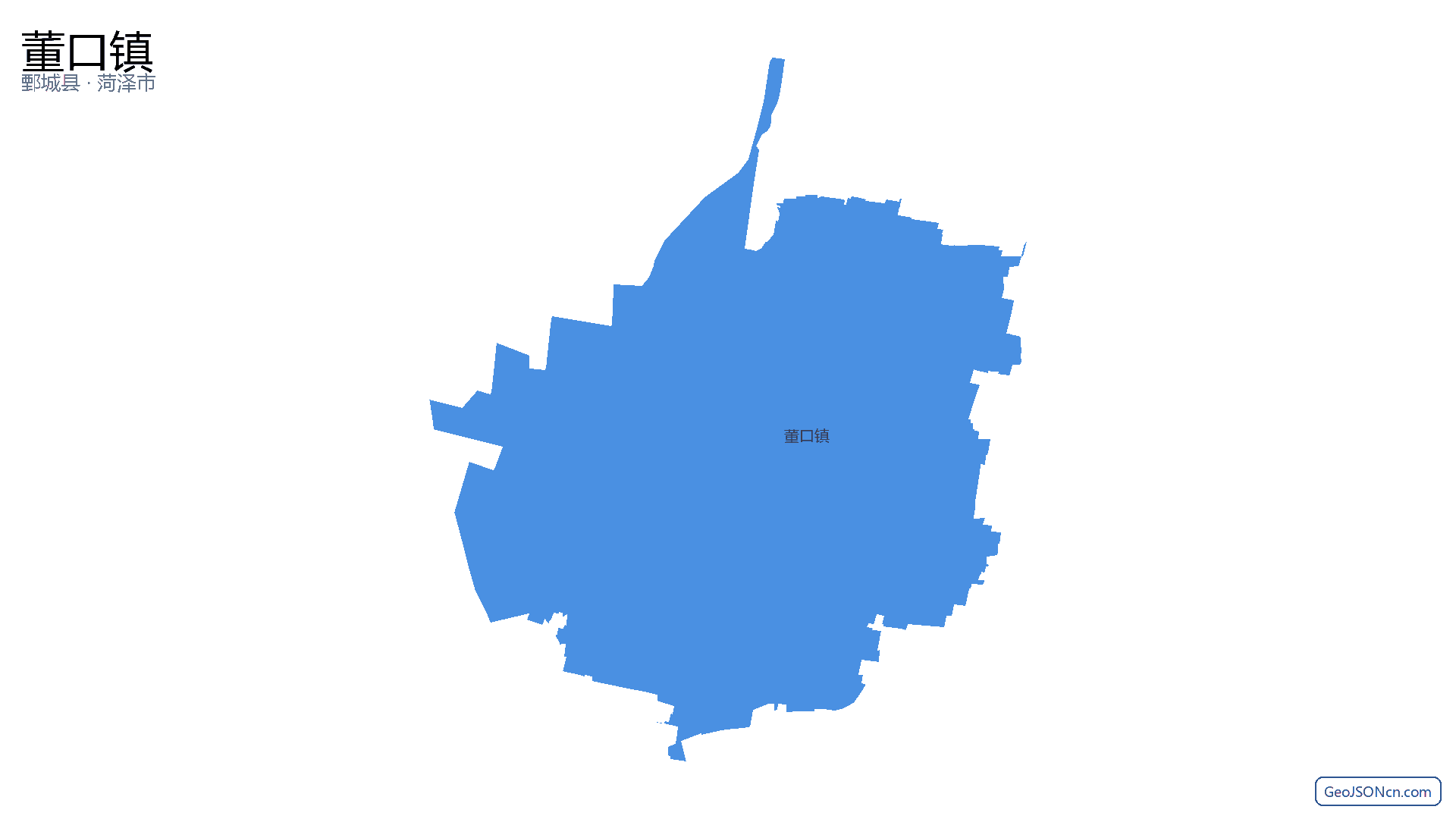 董口镇行政区划边界地图（鄄城县·菏泽市）,提供GeoJSON、SHP矢量边界数据下载及高清地图大图(PNG/JPG) - GeoJSONcn.com