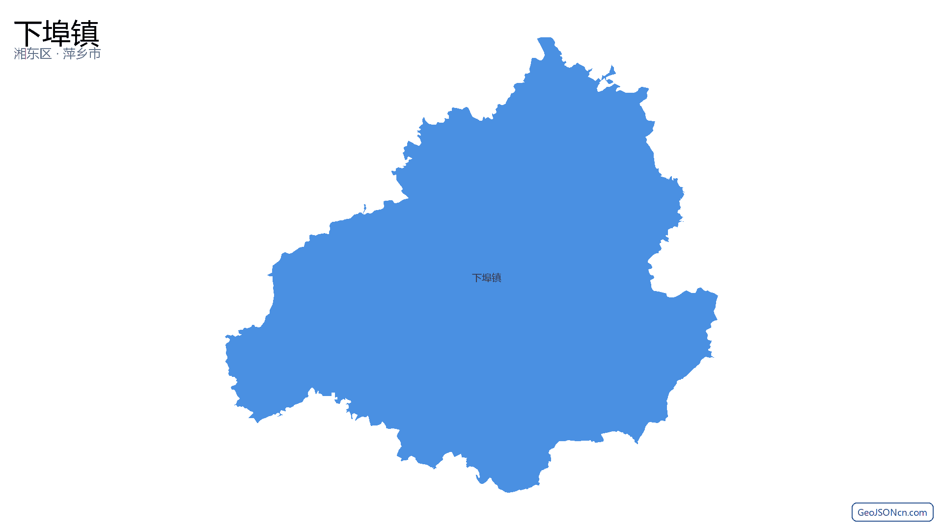 下埠镇行政区划边界地图(湘东区·萍乡市),提供GeoJSON、SHP矢量边界数据下载及高清地图大图(PNG/JPG) - GeoJSONcn.com