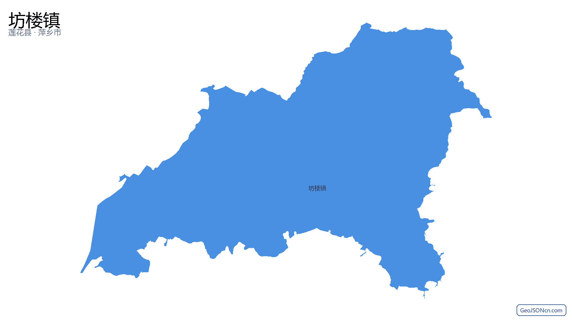 坊楼镇行政区划边界地图(莲花县·萍乡市),提供GeoJSON、SHP矢量边界数据下载及高清地图大图(PNG/JPG) - GeoJSONcn.com